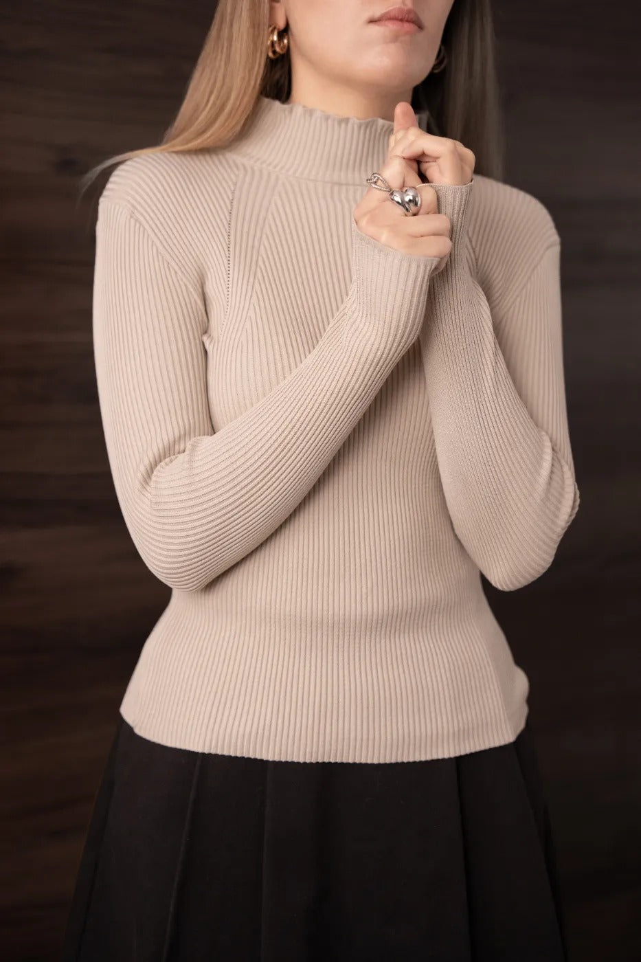 Dik Yaka Triko Body BEJ