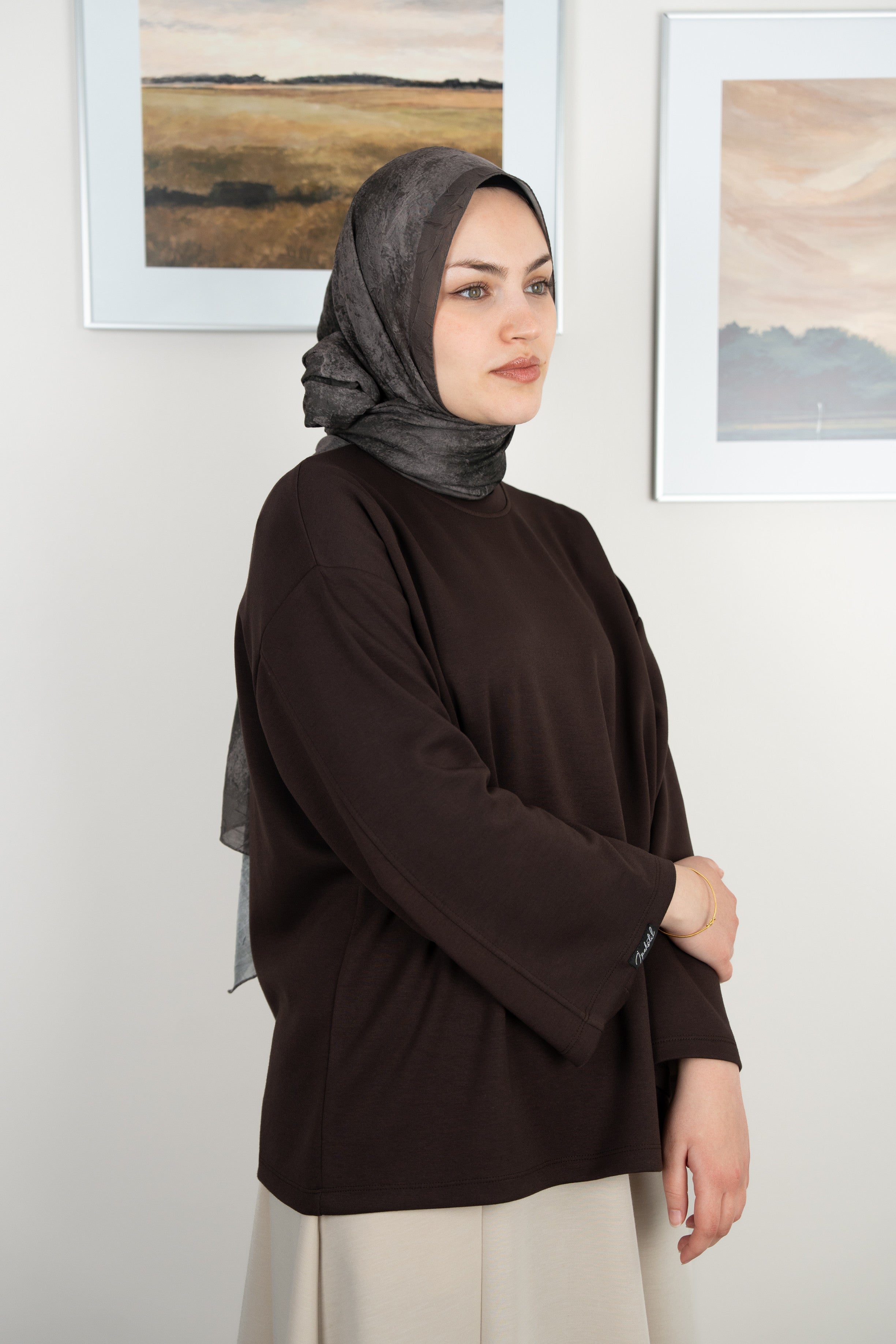 Bulut Desen Şal Taş Yeşili