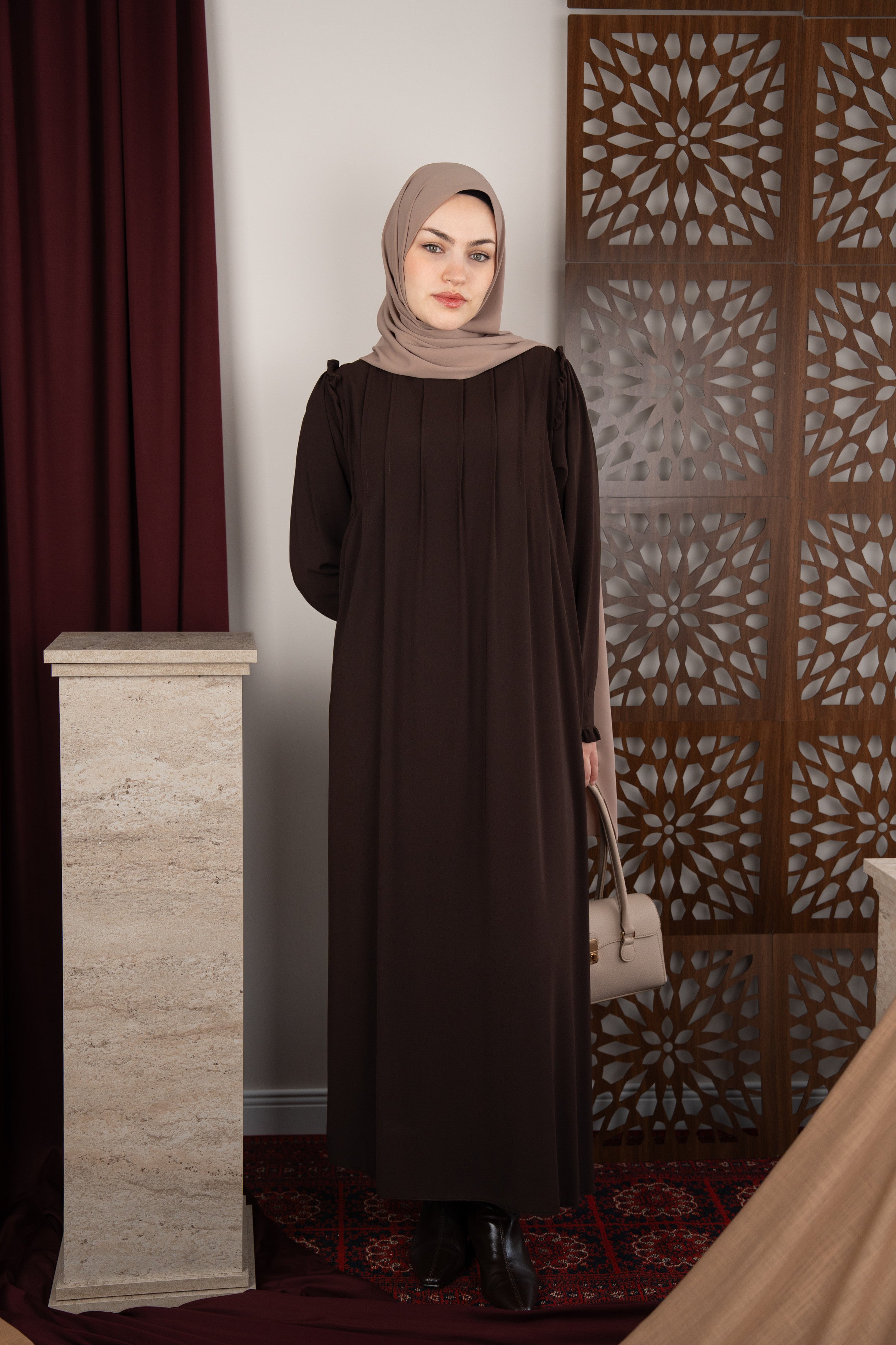 Efnan Elbise KAHVERENGİ