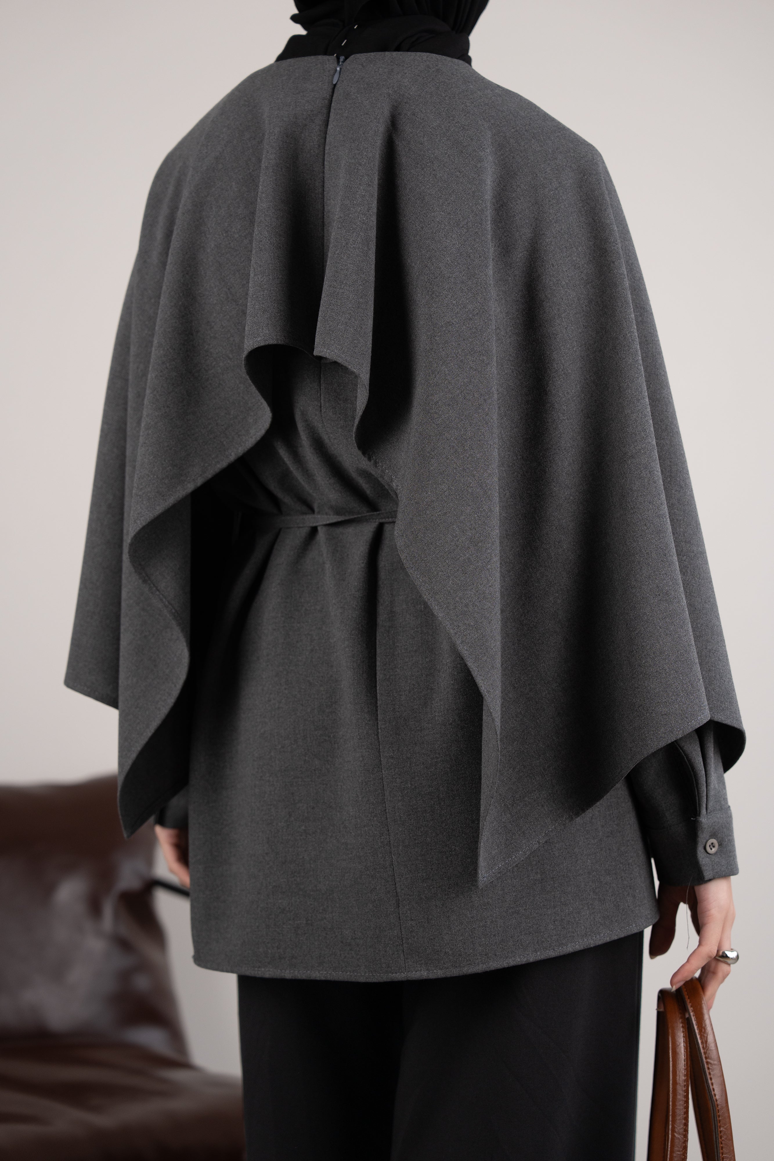 Pelerinli Tunik ANTRASİT