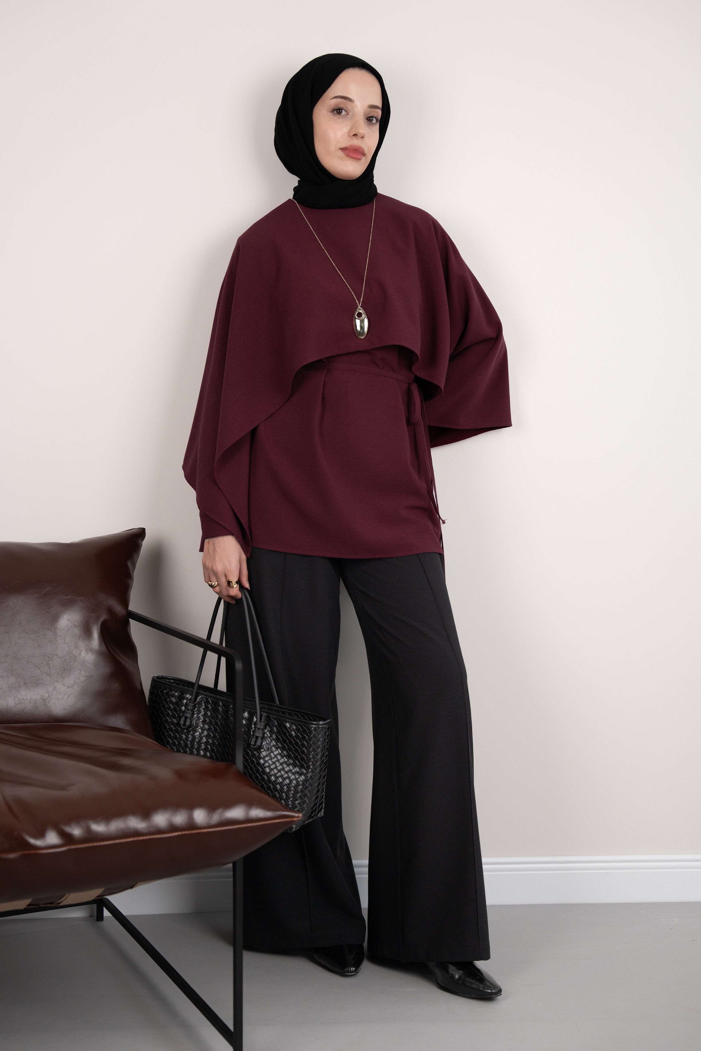 Pelerinli Tunik BORDO