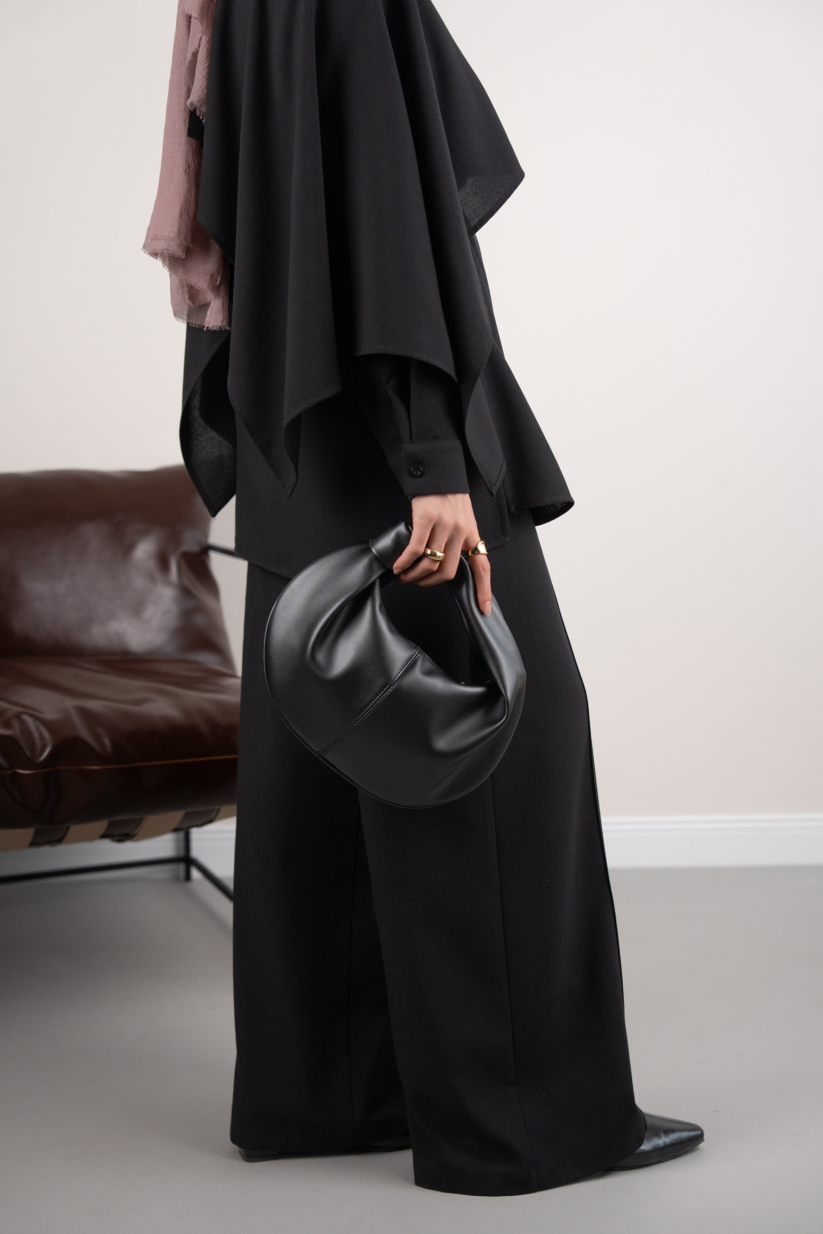 Pelerinli Tunik SİYAH