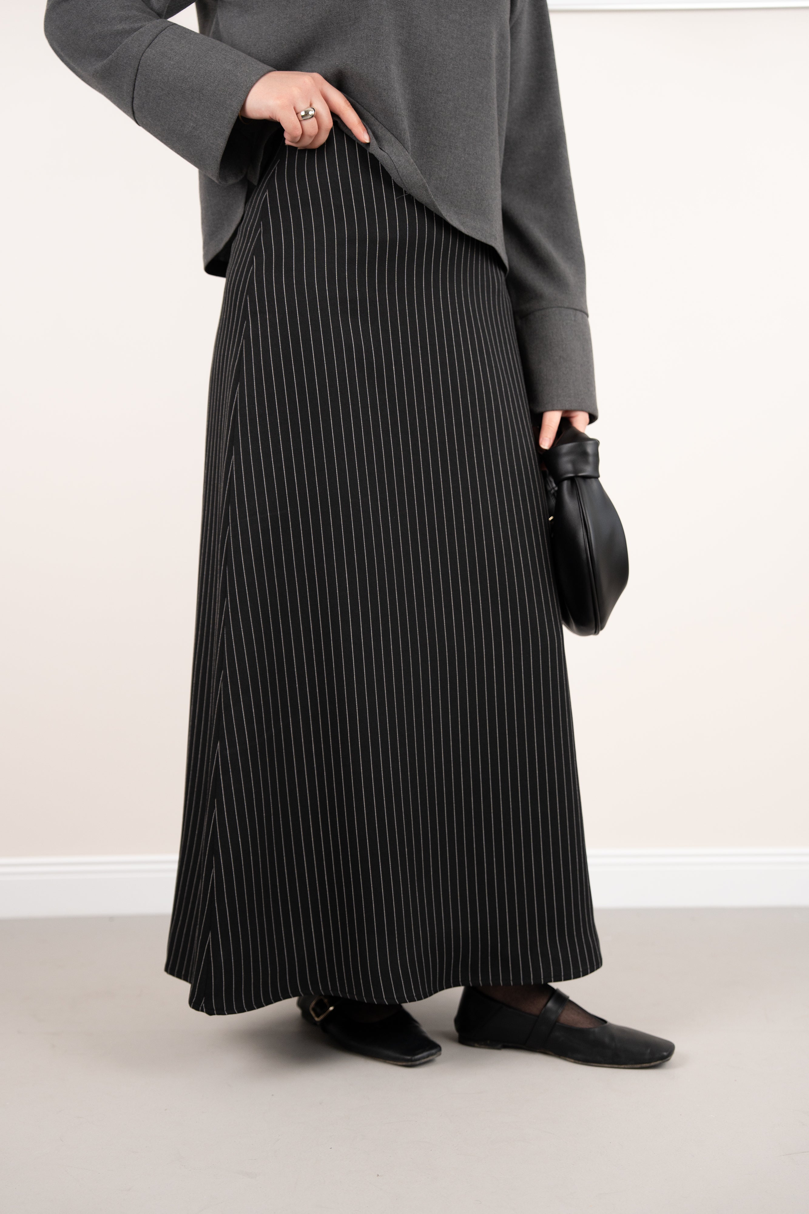 Çizgili Çan Etek SİYAH