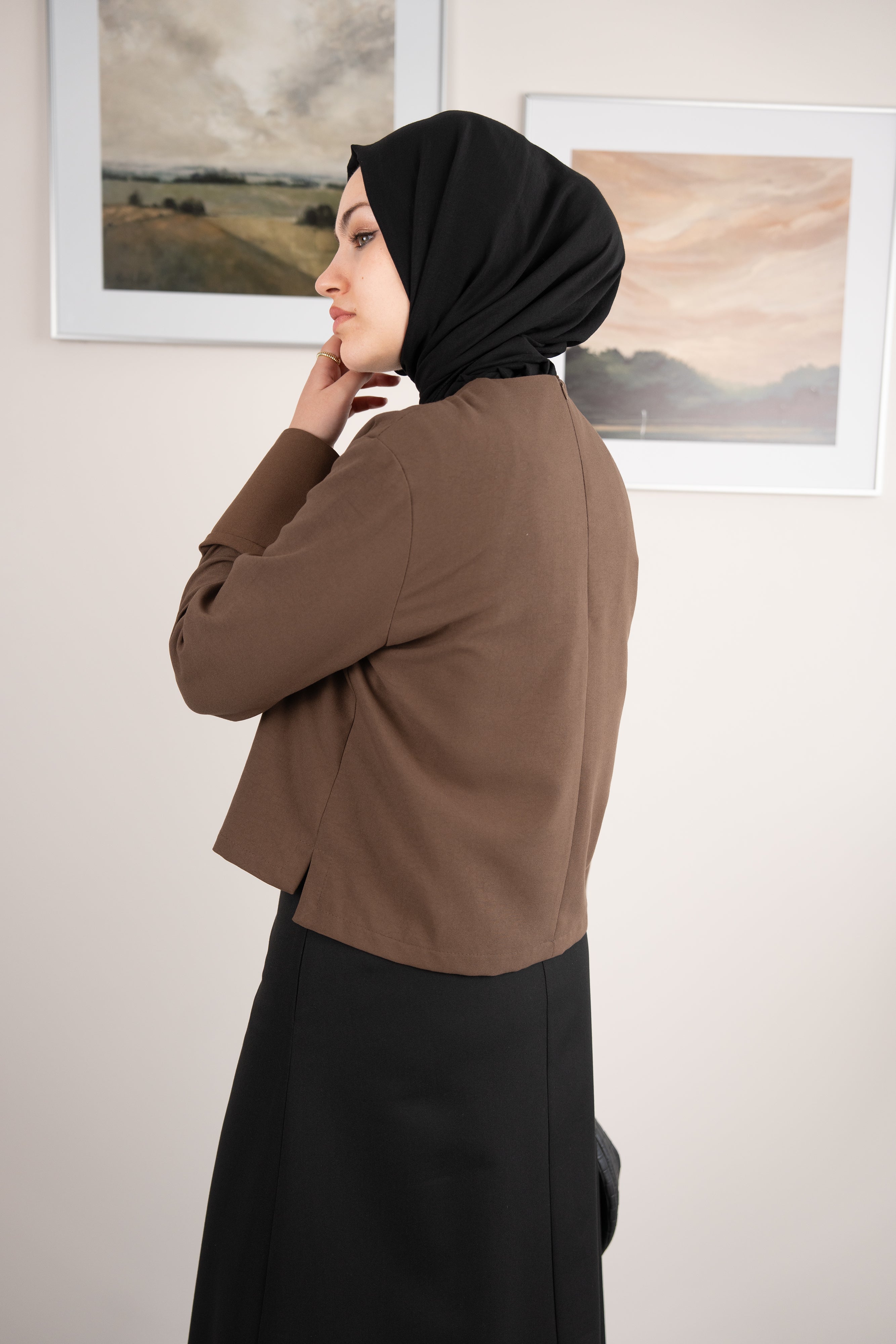 Manşetli Bluz KAHVERENGİ