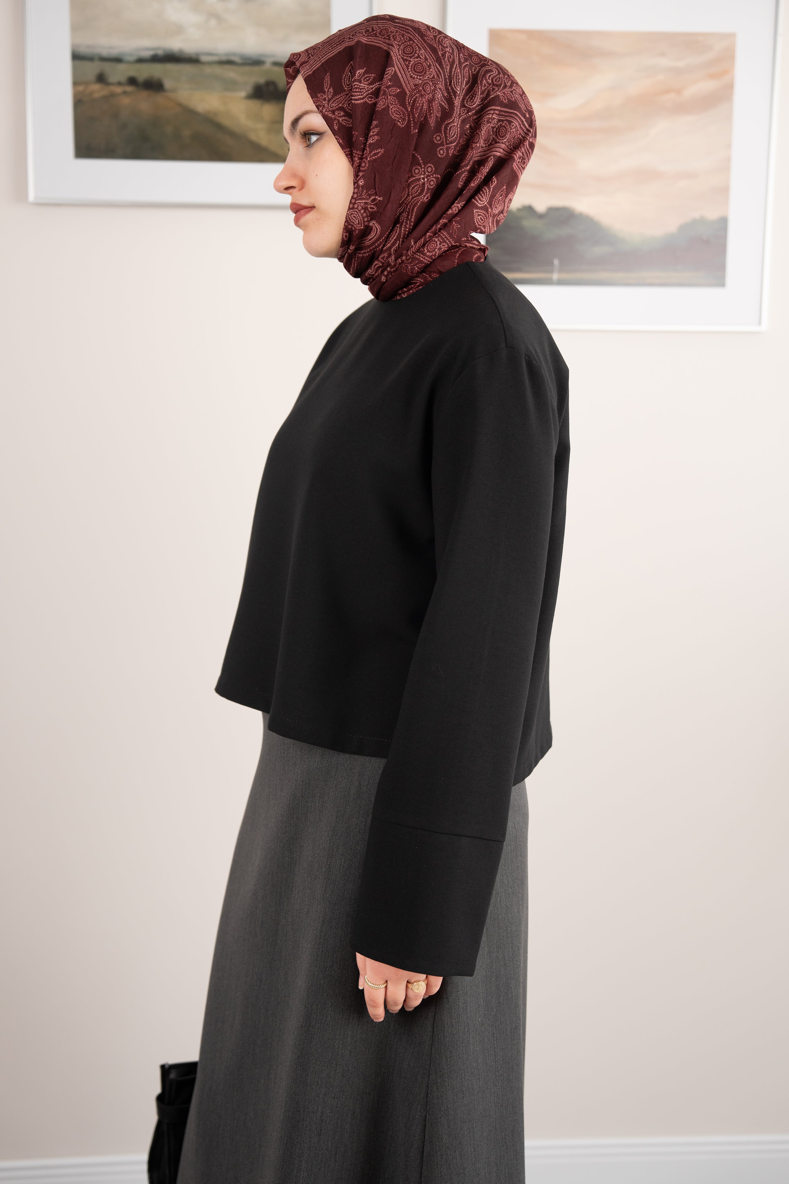 Manşetli Bluz SİYAH