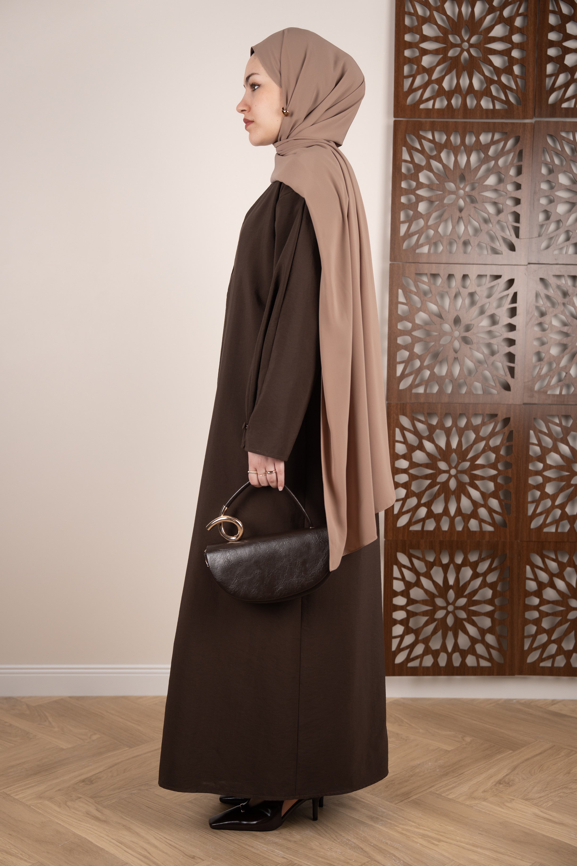 Katmanlı Elbise KAHVERENGİ