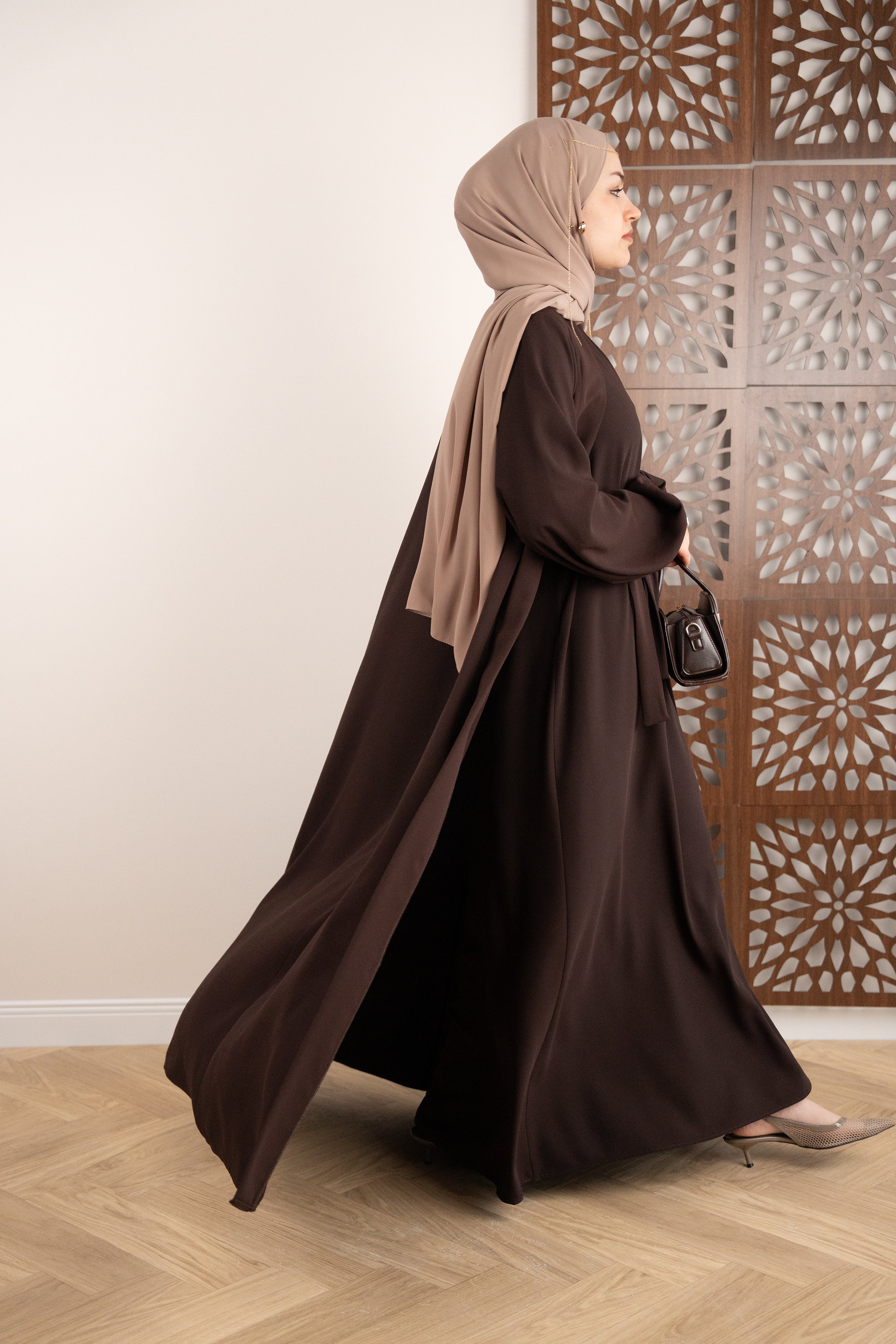 Luxury Abaya Takım KAHVERENGİ