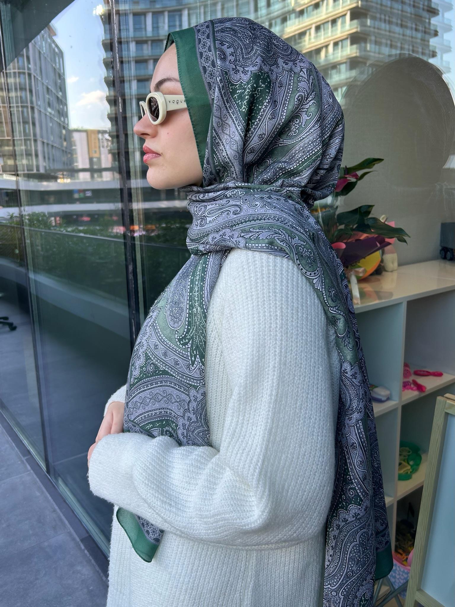 Etnik Desenli Şal Yeşil