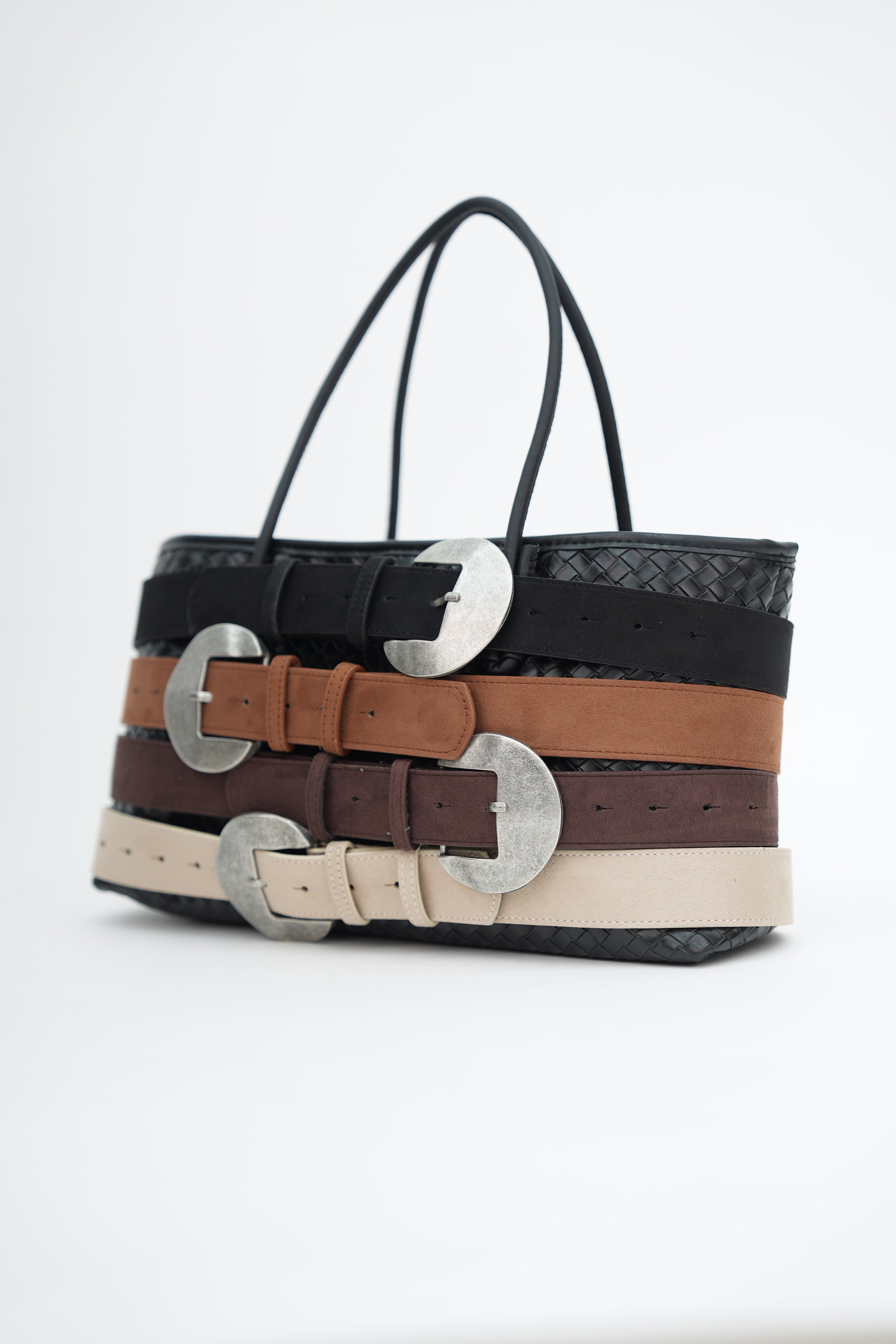 Süet Tasarım Tokalı Kemer KREM