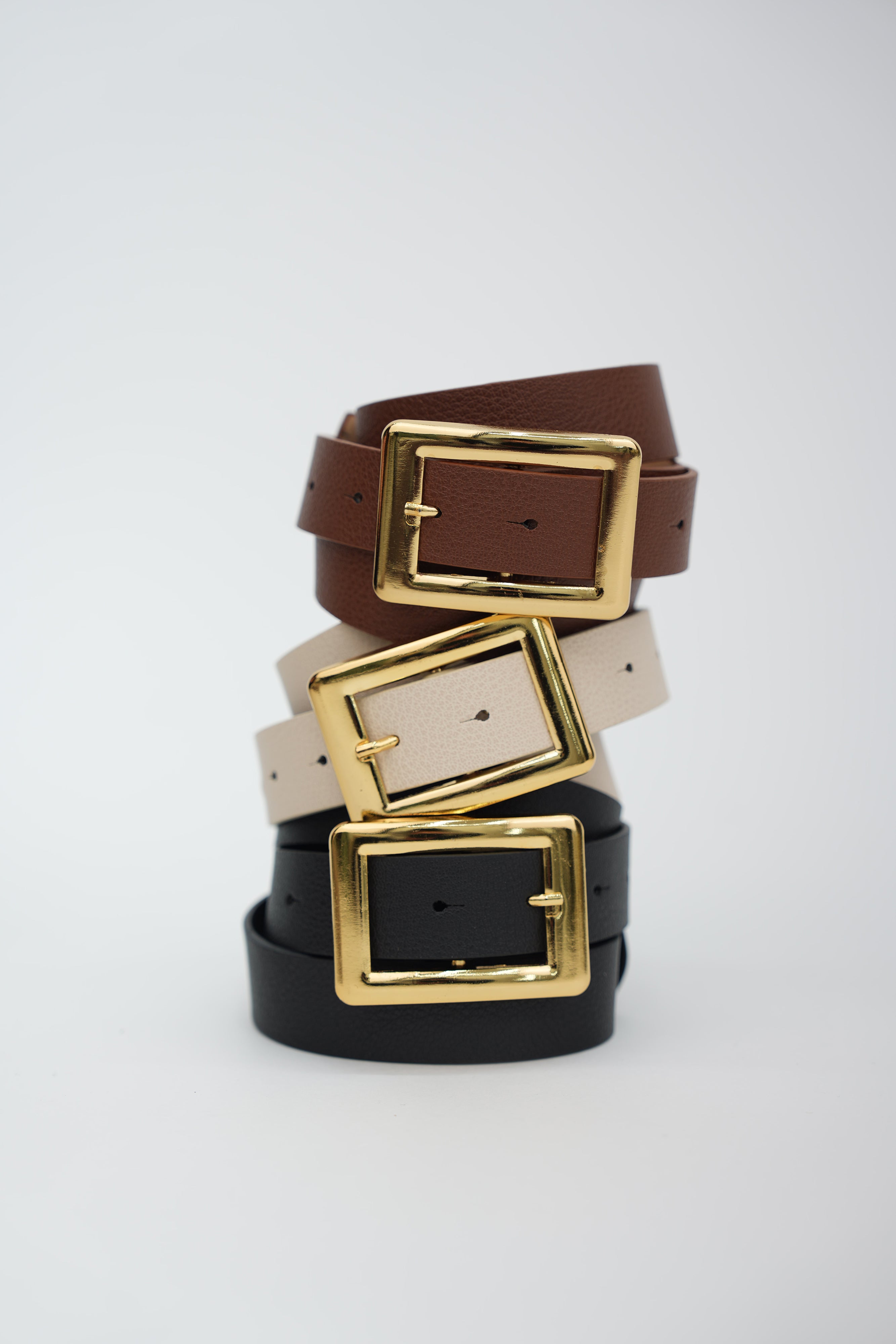 Kare Tasarım Tokalı Kemer KREM