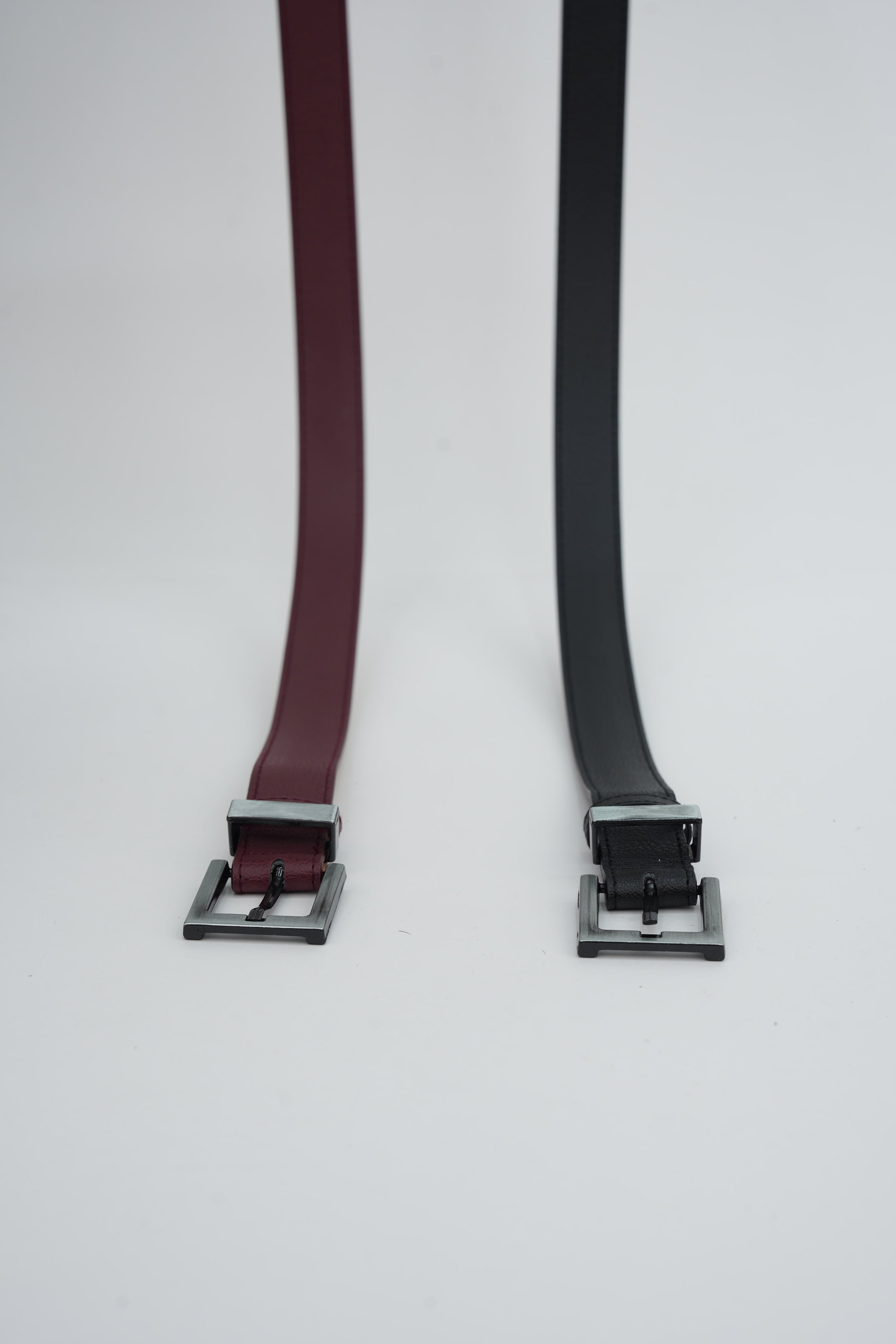 Kare Gümüş Tokalı Kemer BORDO