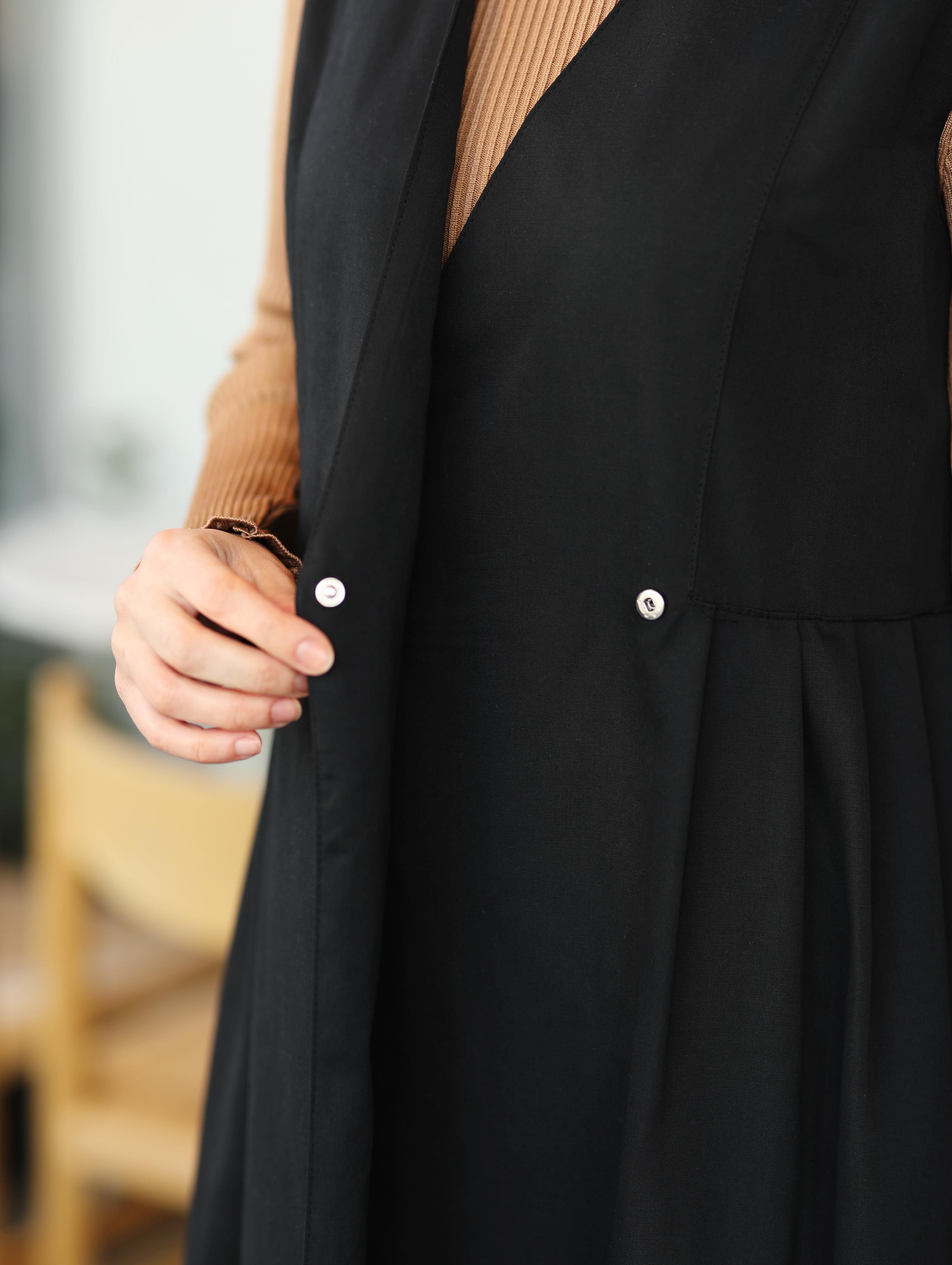 Jileli Trençkot SİYAH