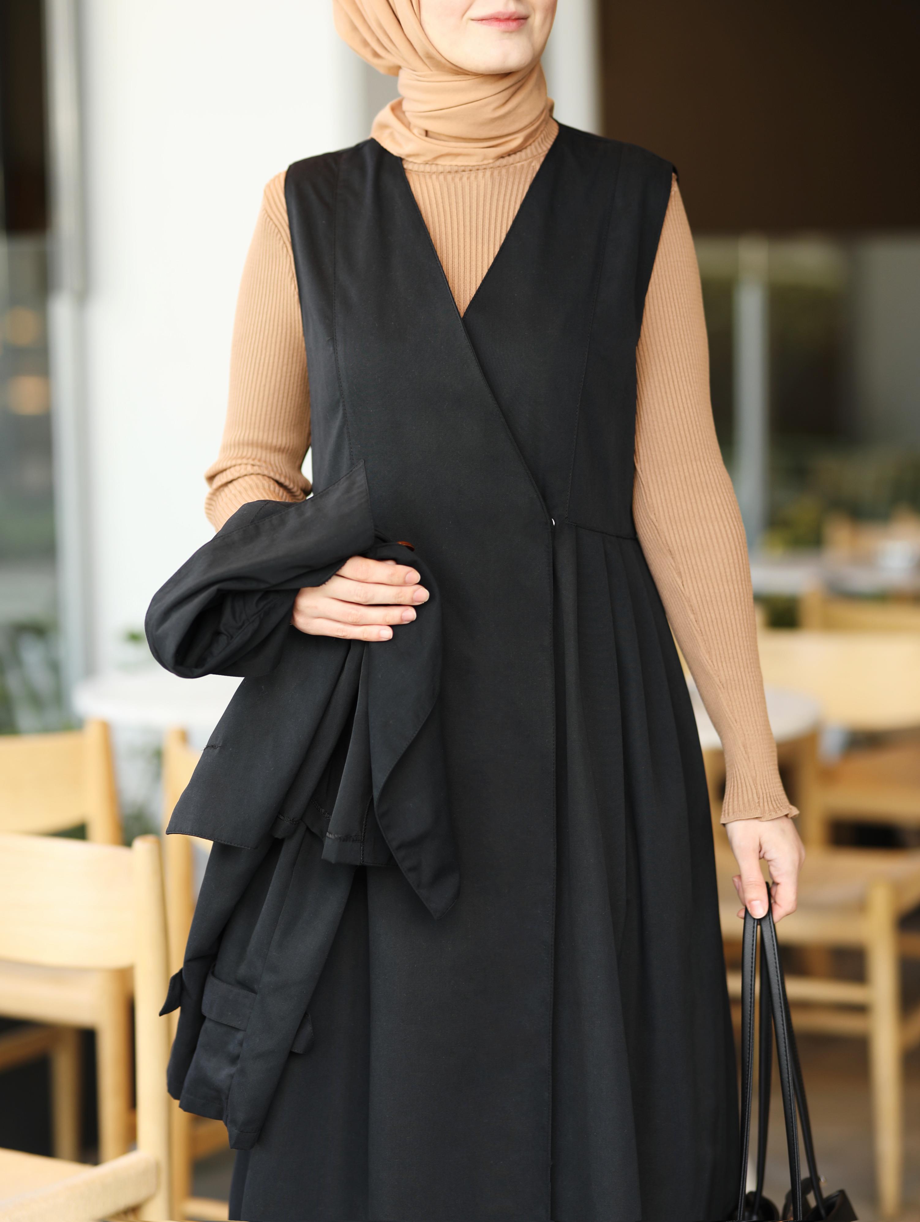 Jileli Trençkot SİYAH