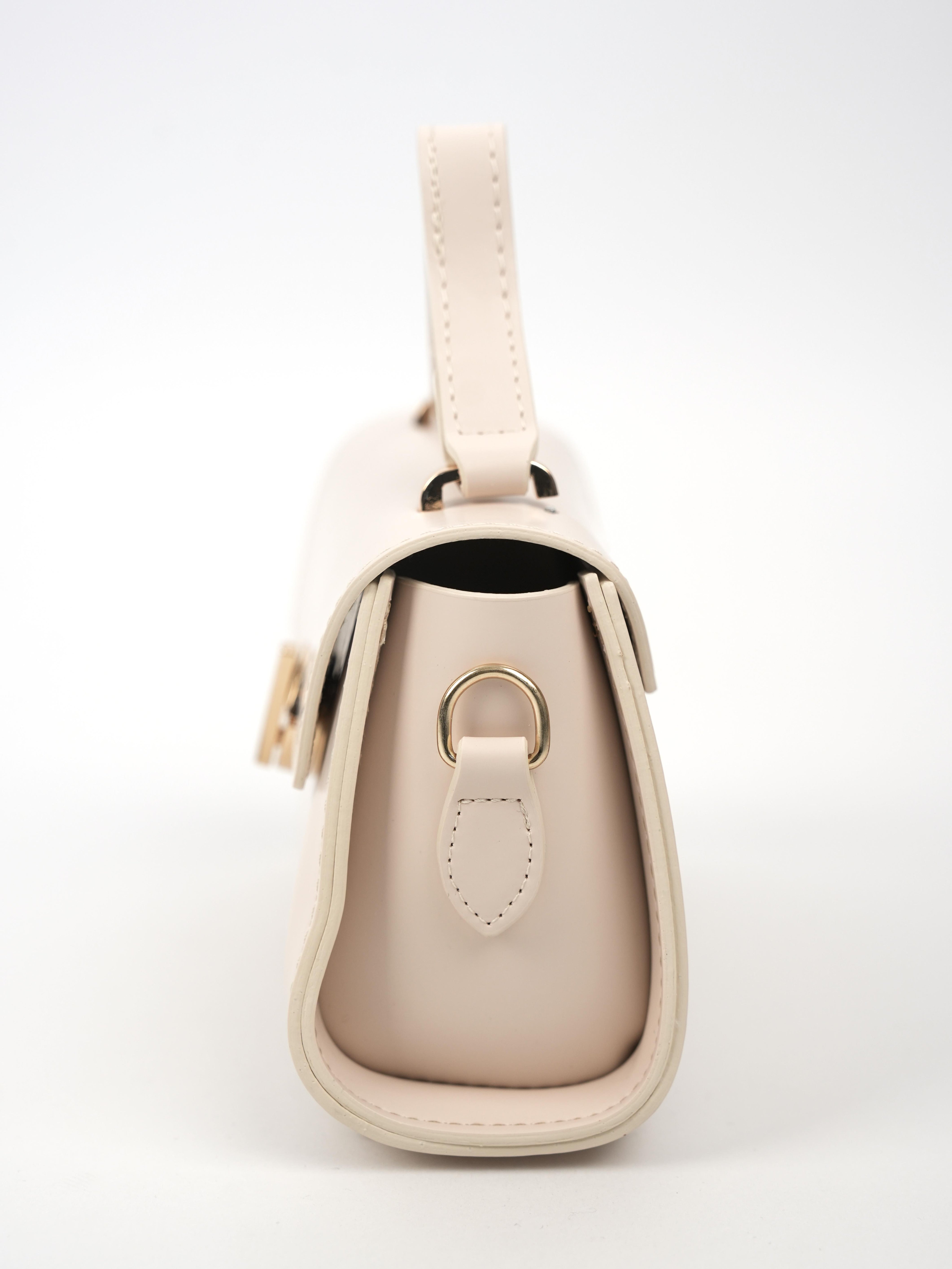 Kapaklı Deri Çanta KREM