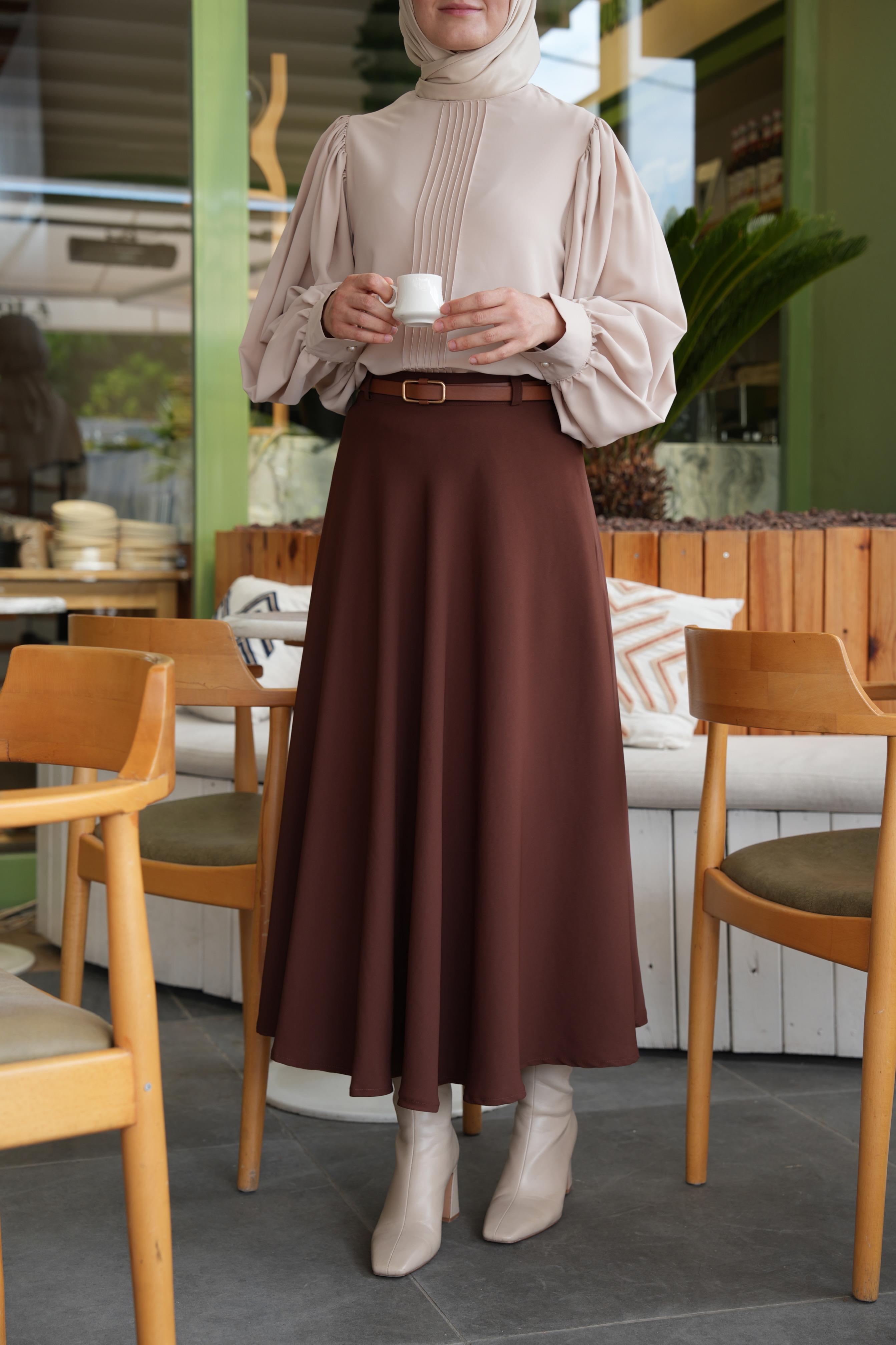 Kloş Etek KAHVERENGİ