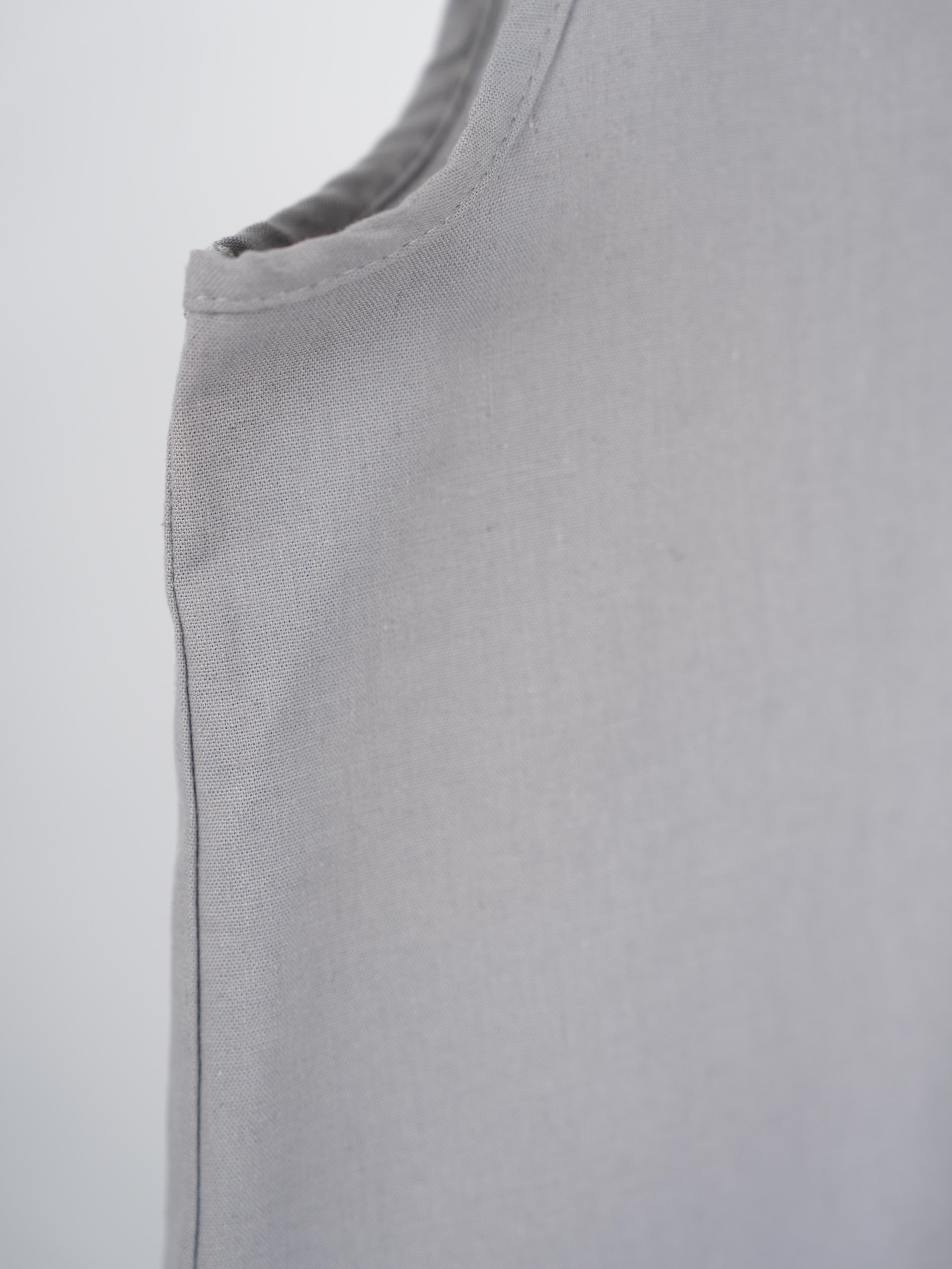 Pamuk Keten Kolsuz Elbise GRİ