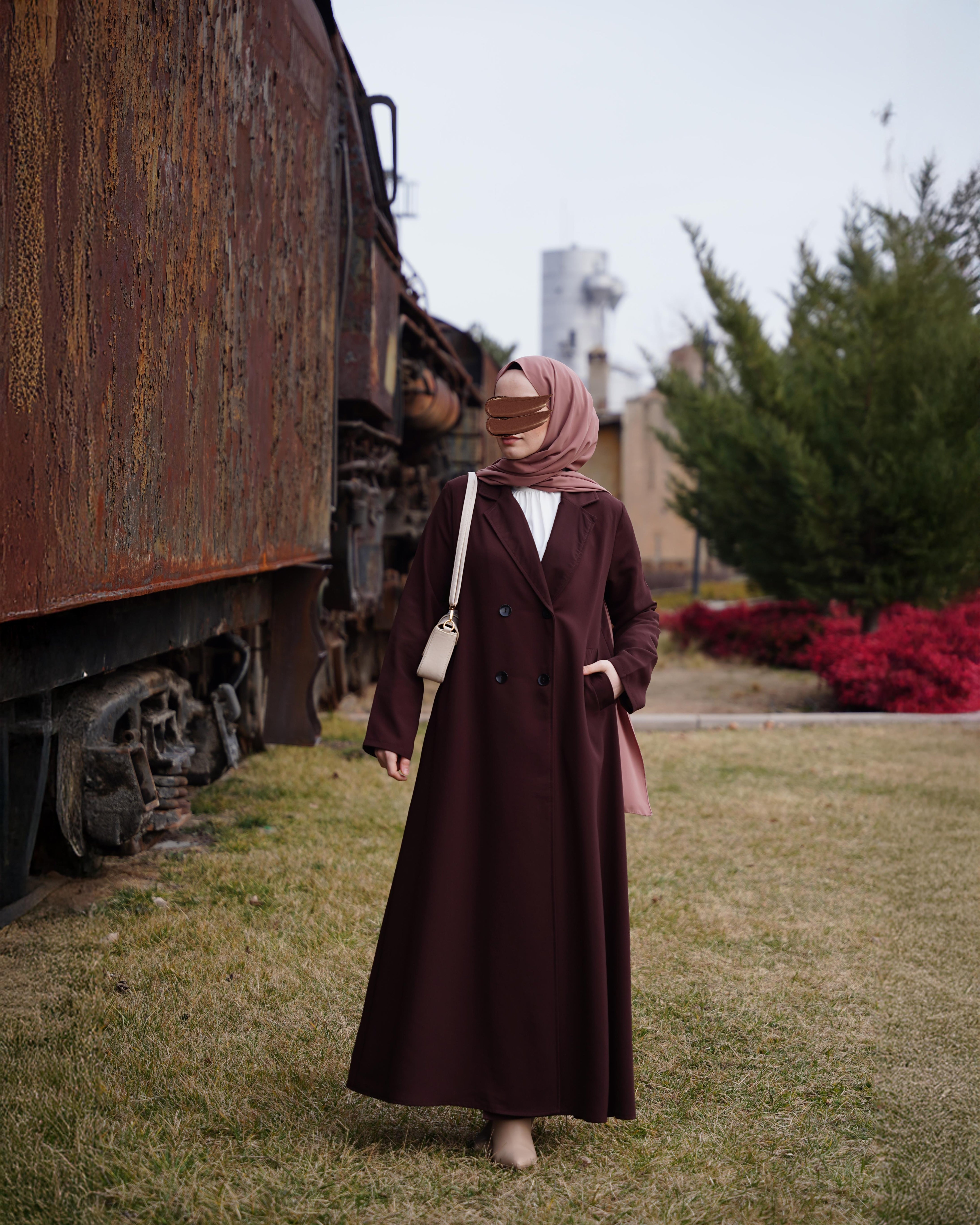 Kruvaze Trench KAHVERENGİ