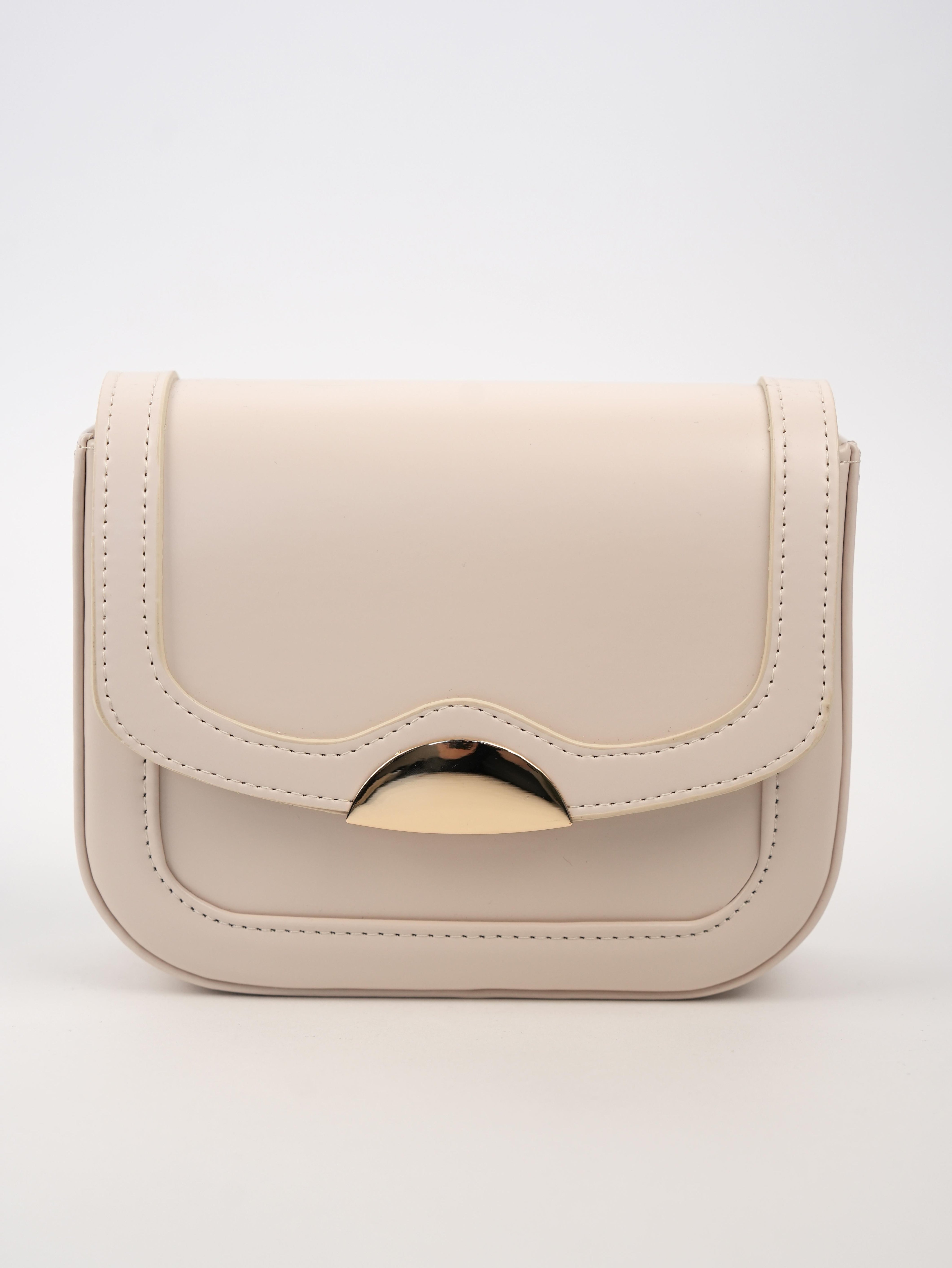 Kutu Deri Çanta Krem