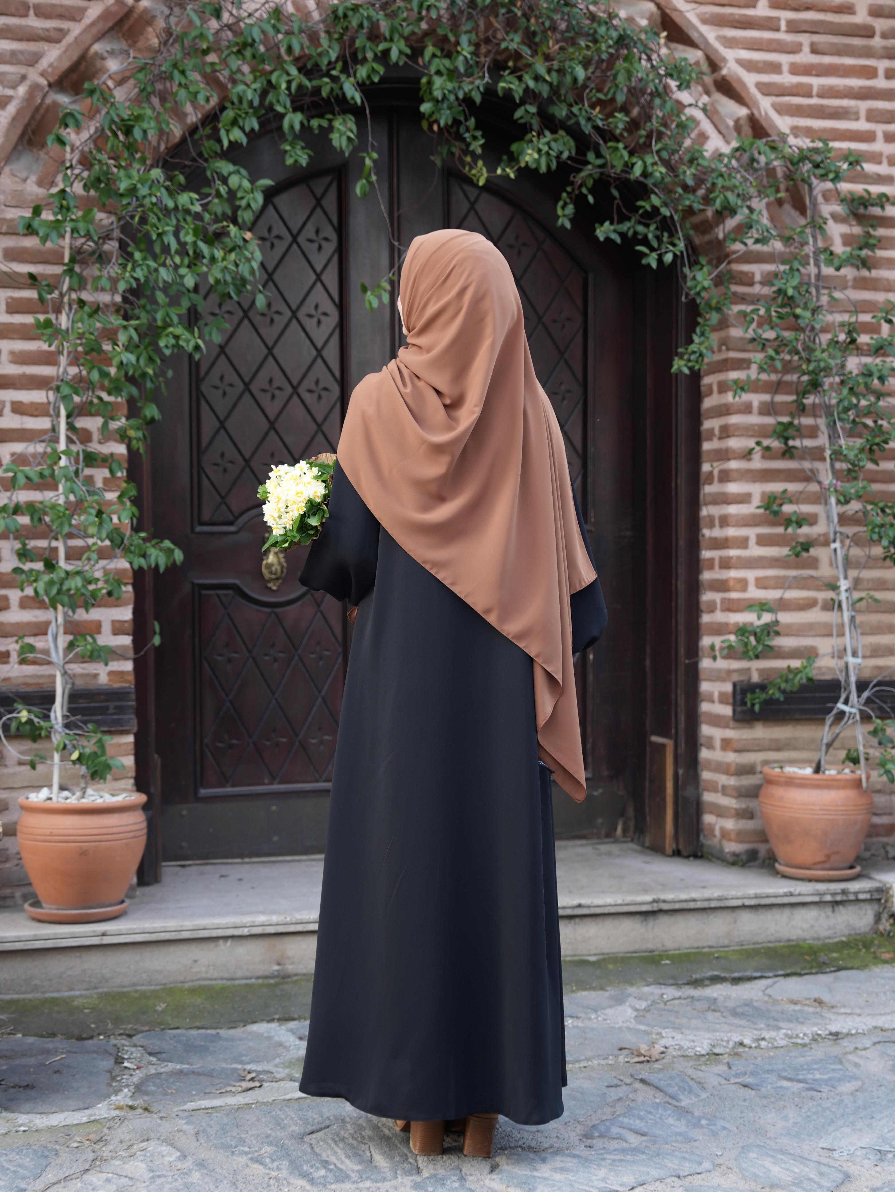 Manşetli Kruvaze Trench Siyah