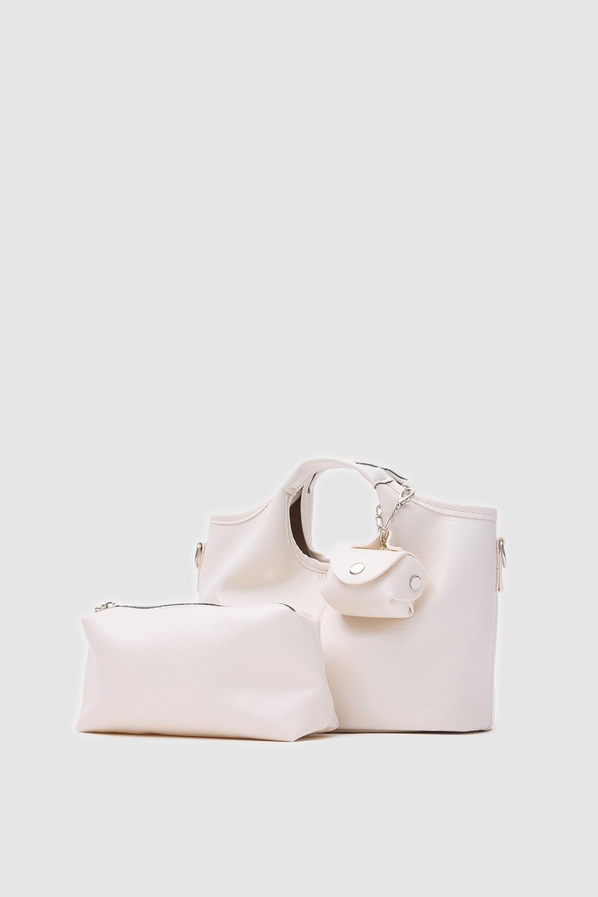 Mini Aksesuarlı Çanta KREM