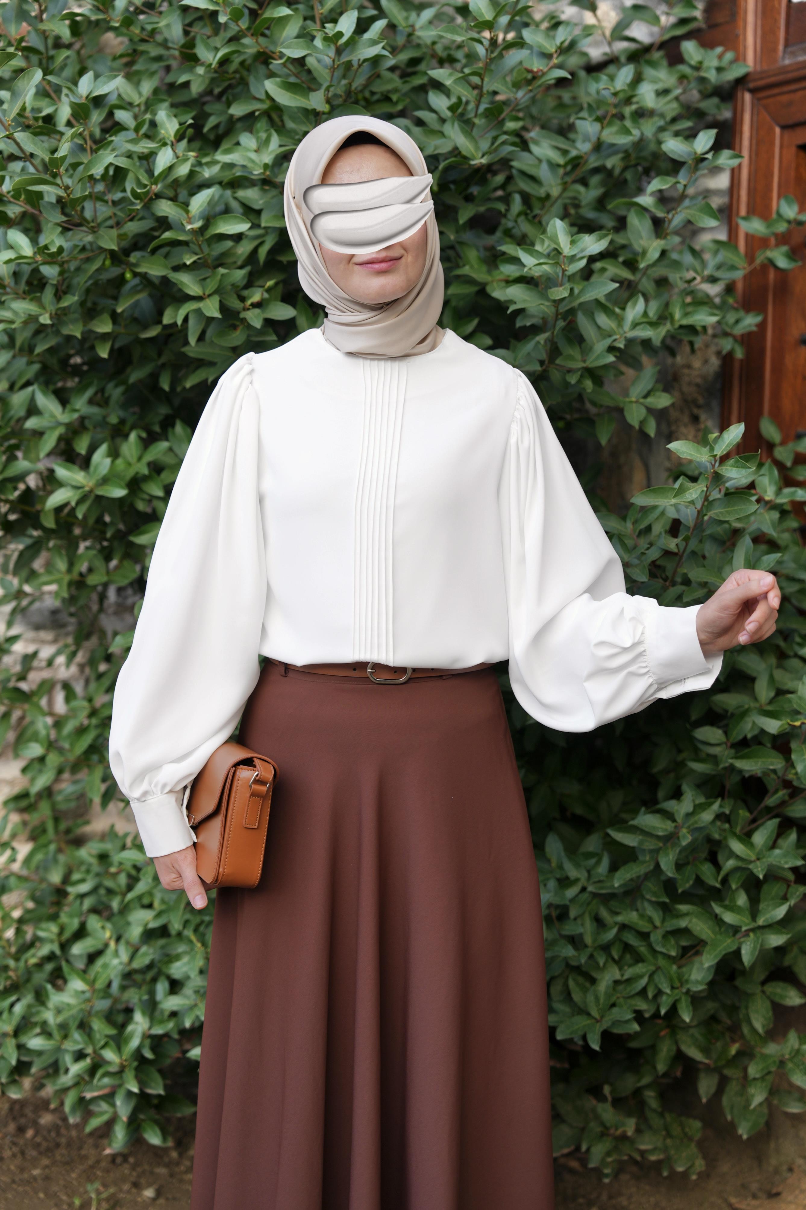 Nervürlü Gömlek BEYAZ