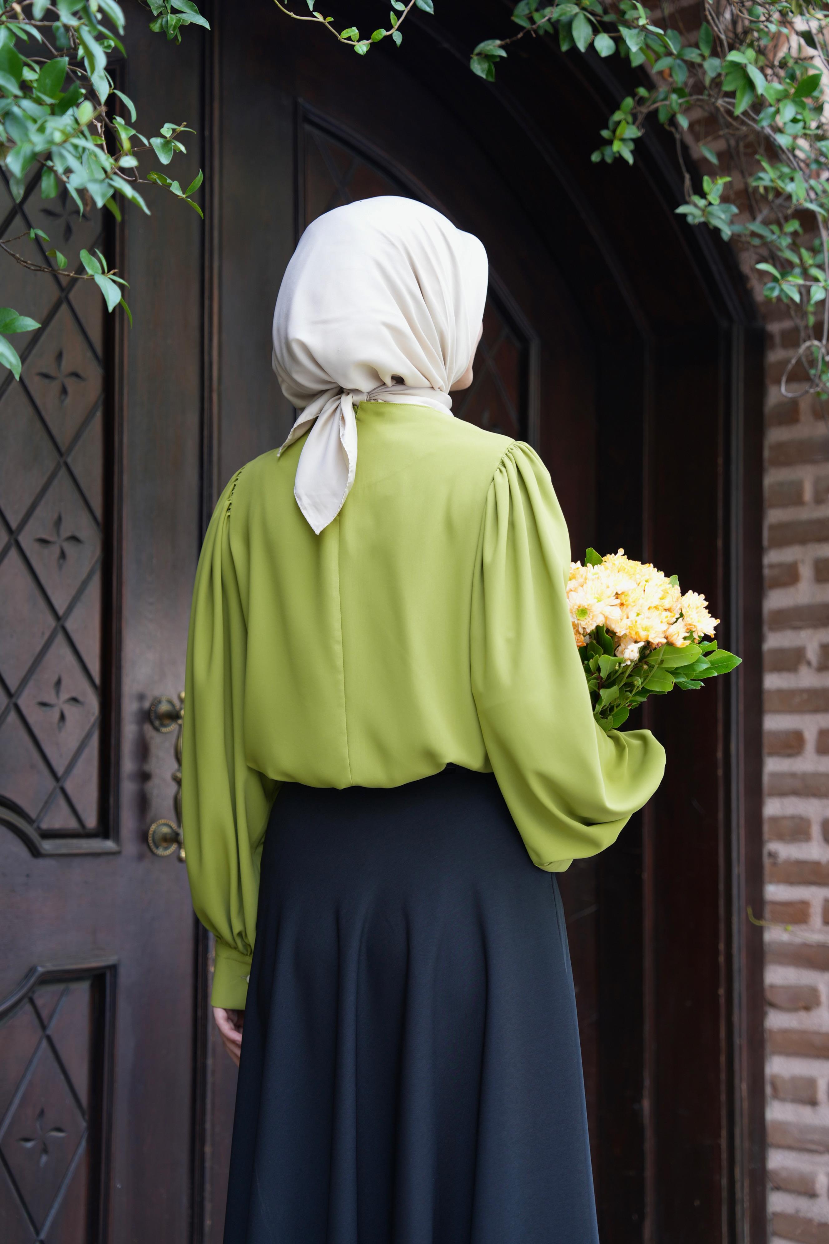 Nervürlü Gömlek YAĞ YEŞİLİ