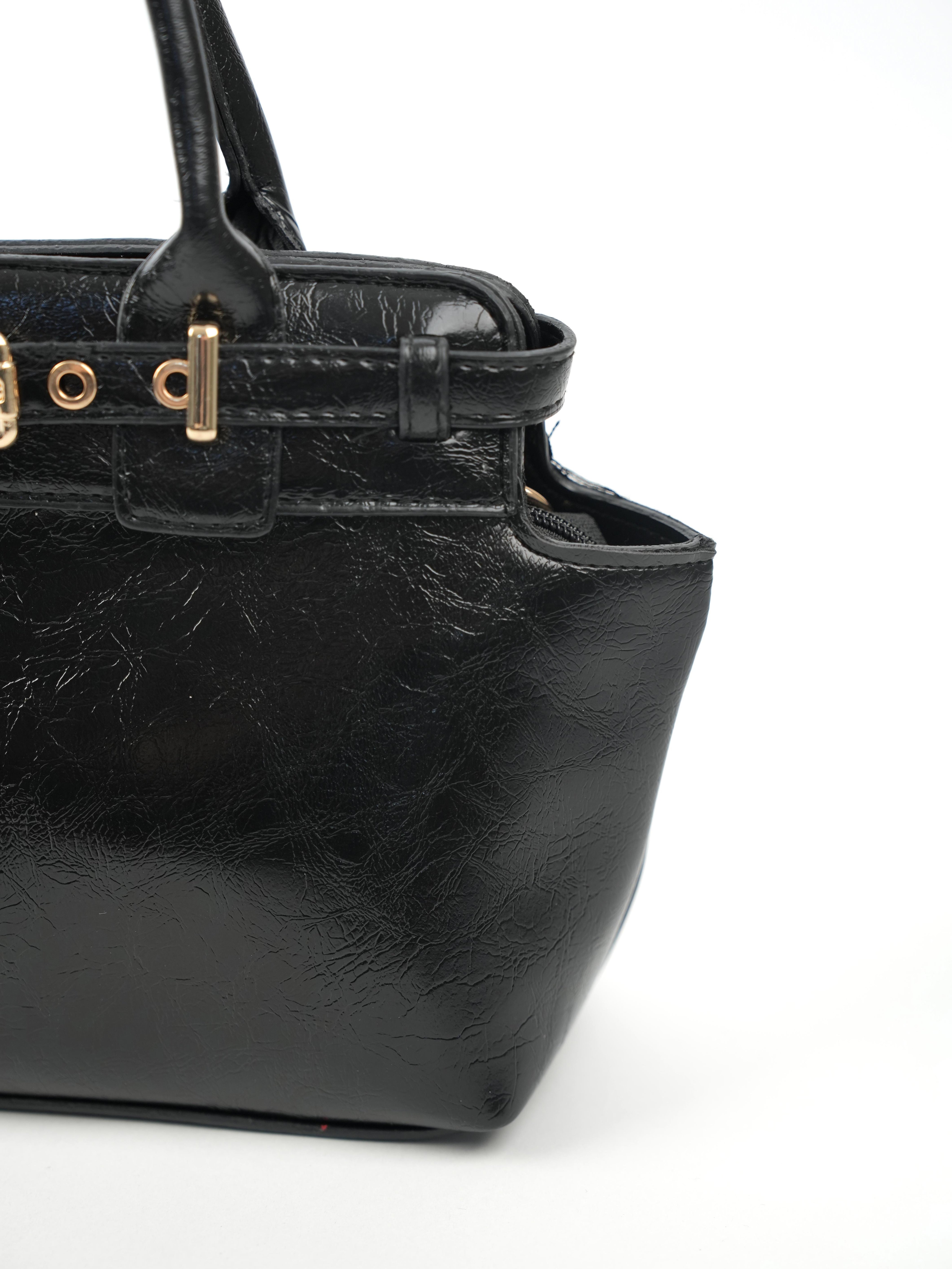 Ön Kemerli Çanta Siyah