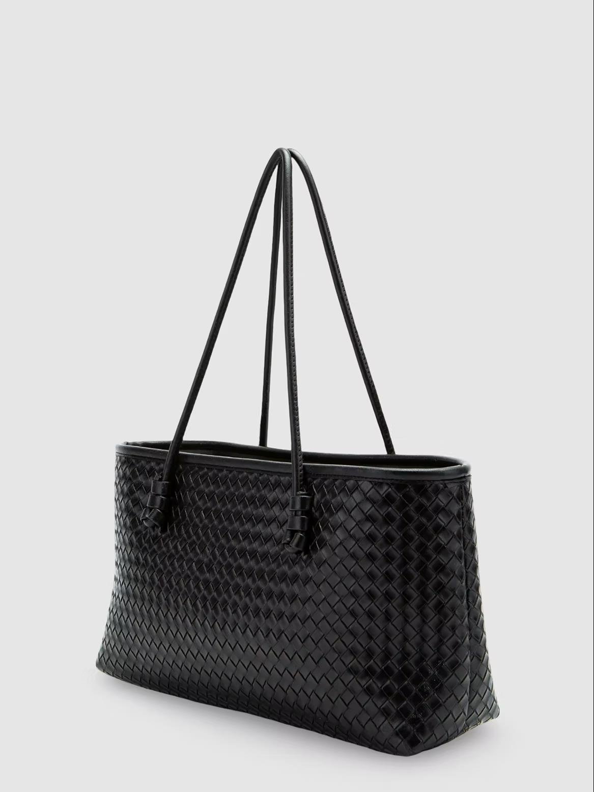 Örgü Desen Baget Çanta Siyah