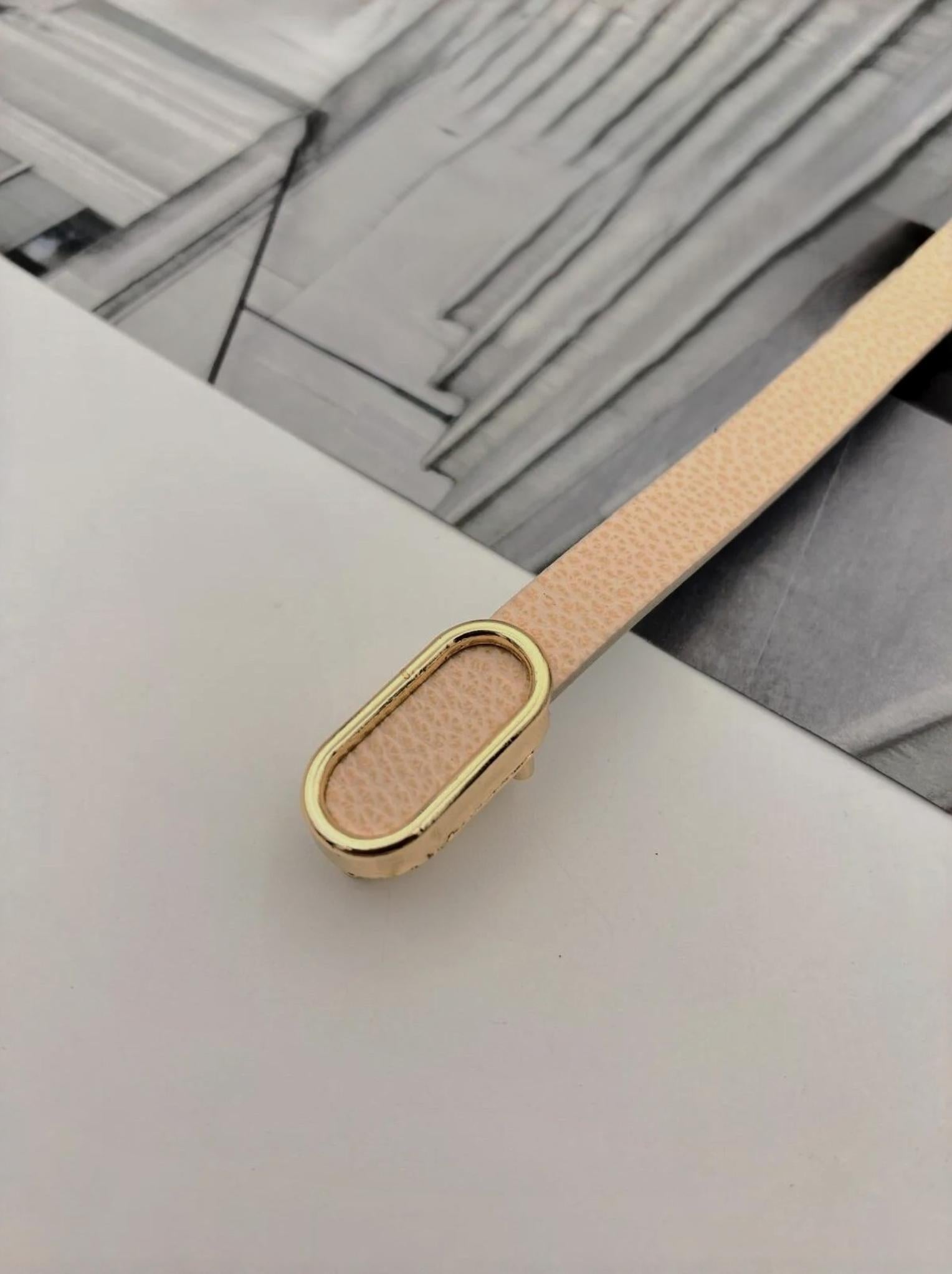 Oval Gold Tokalı İnce Kemer BEJ