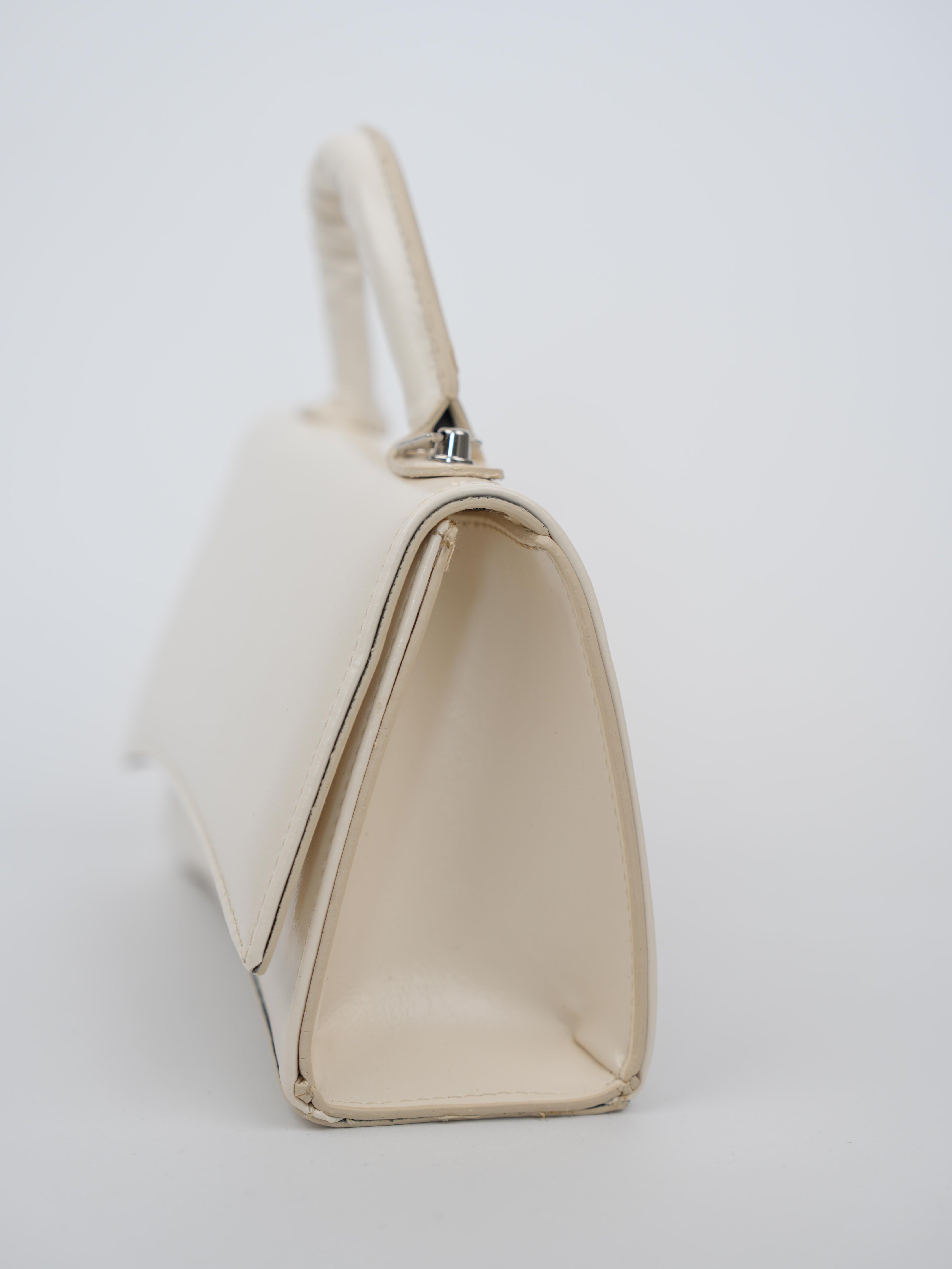 Oval Kavisli Çanta Krem