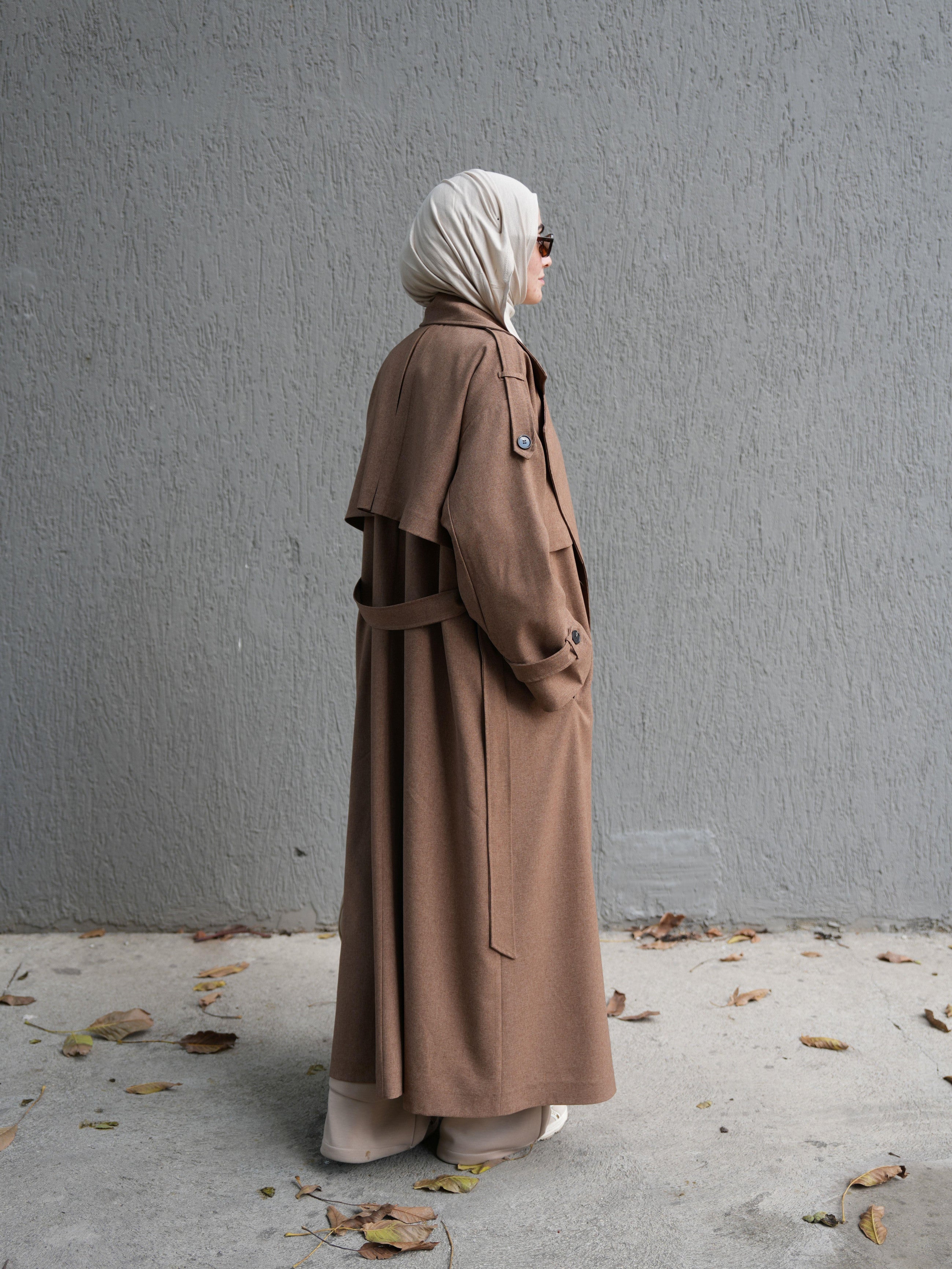 Oversize Trençkot KAHVERENGİ