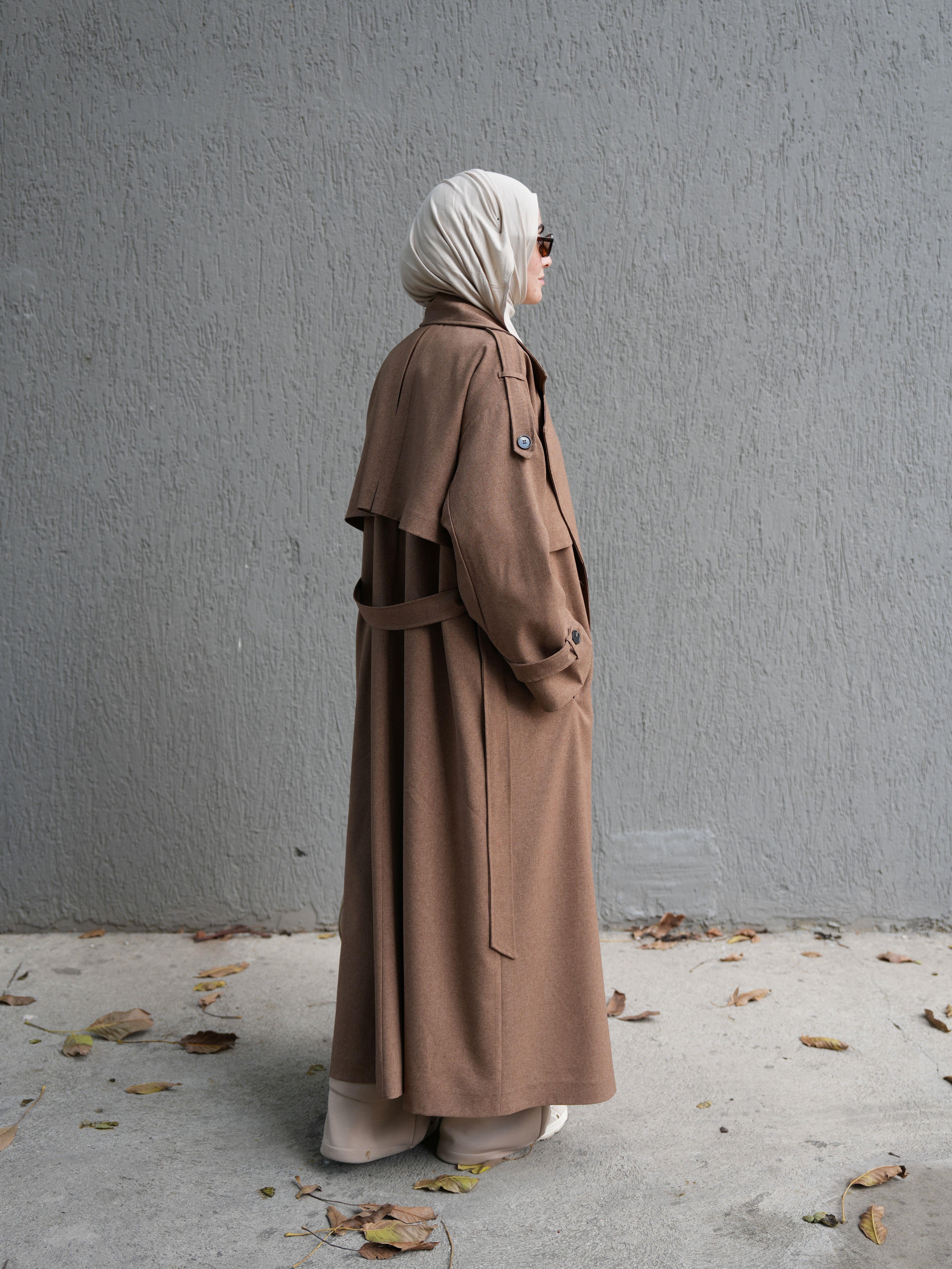Oversize Trençkot KAHVERENGİ