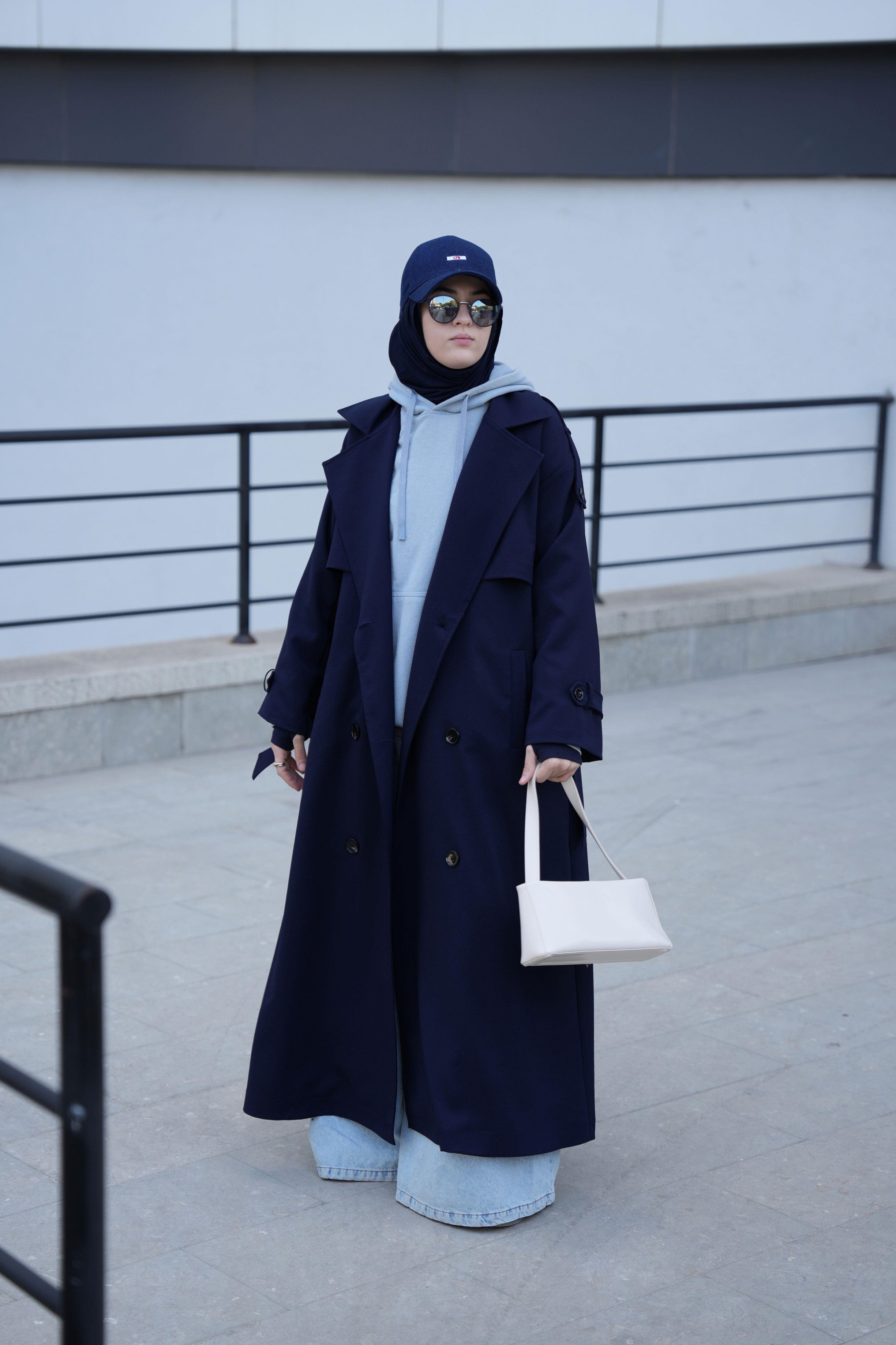 Oversize Trençkot LACİVERT