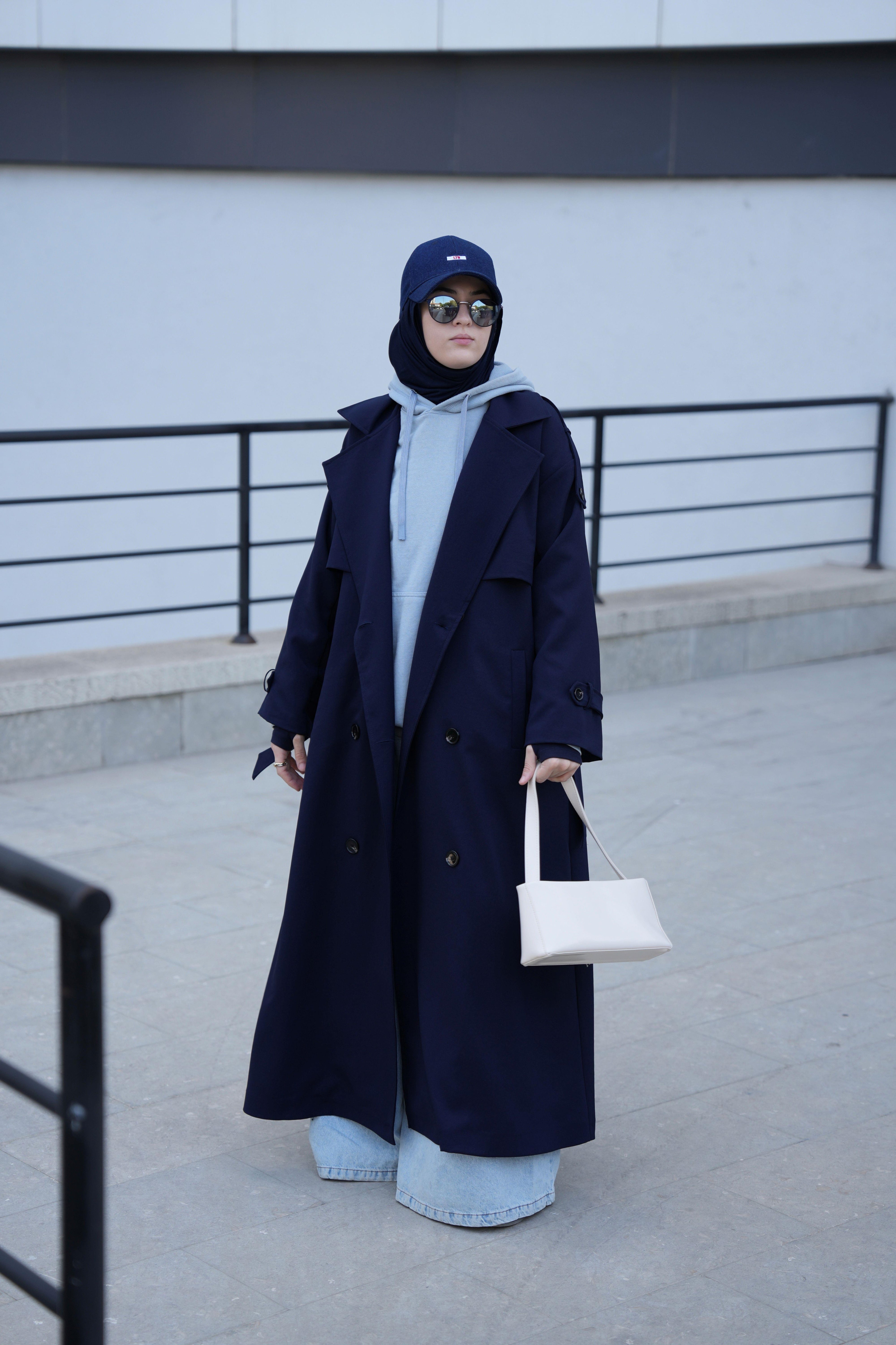 Oversize Trençkot LACİVERT