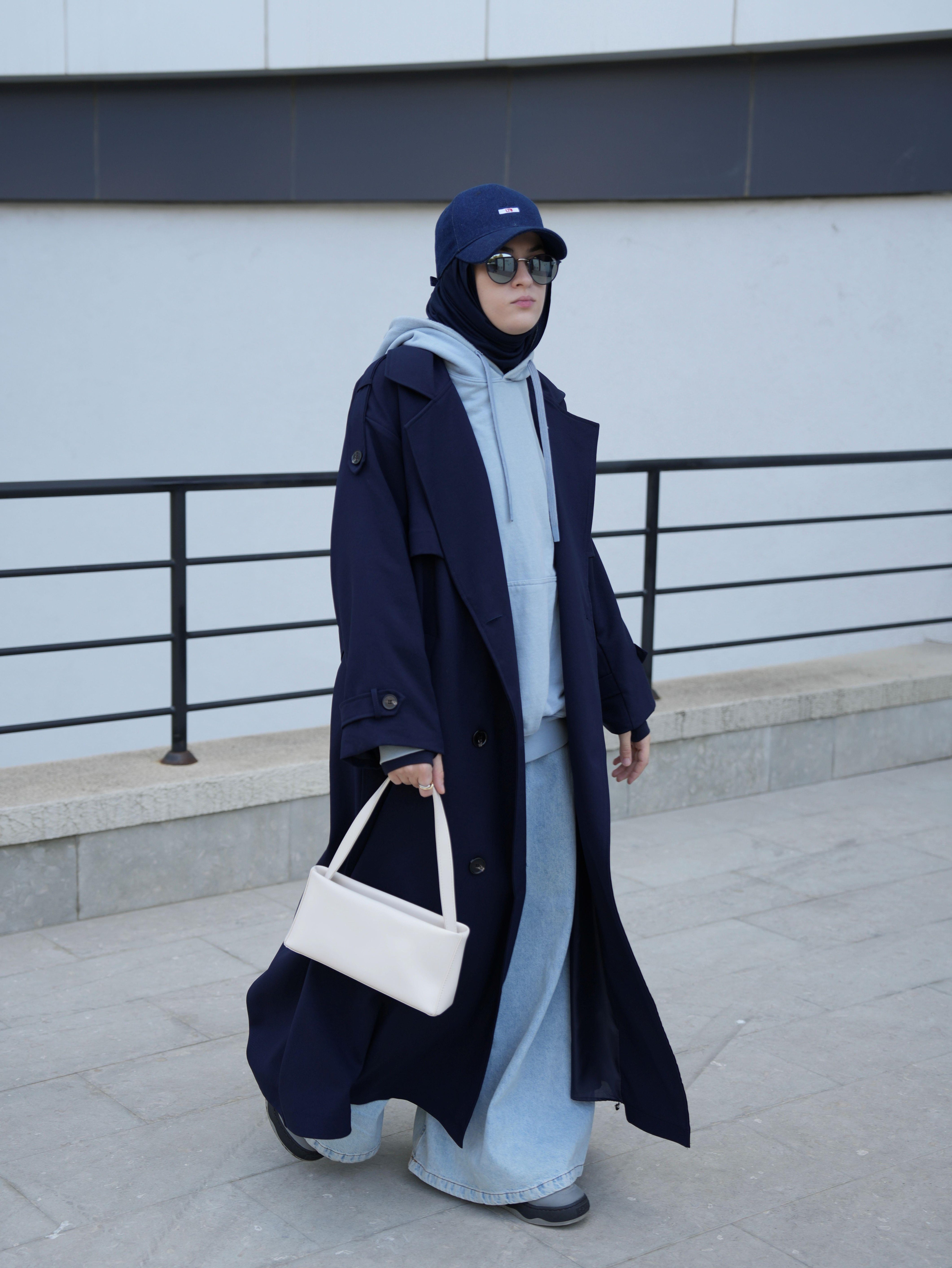 Oversize Trençkot LACİVERT