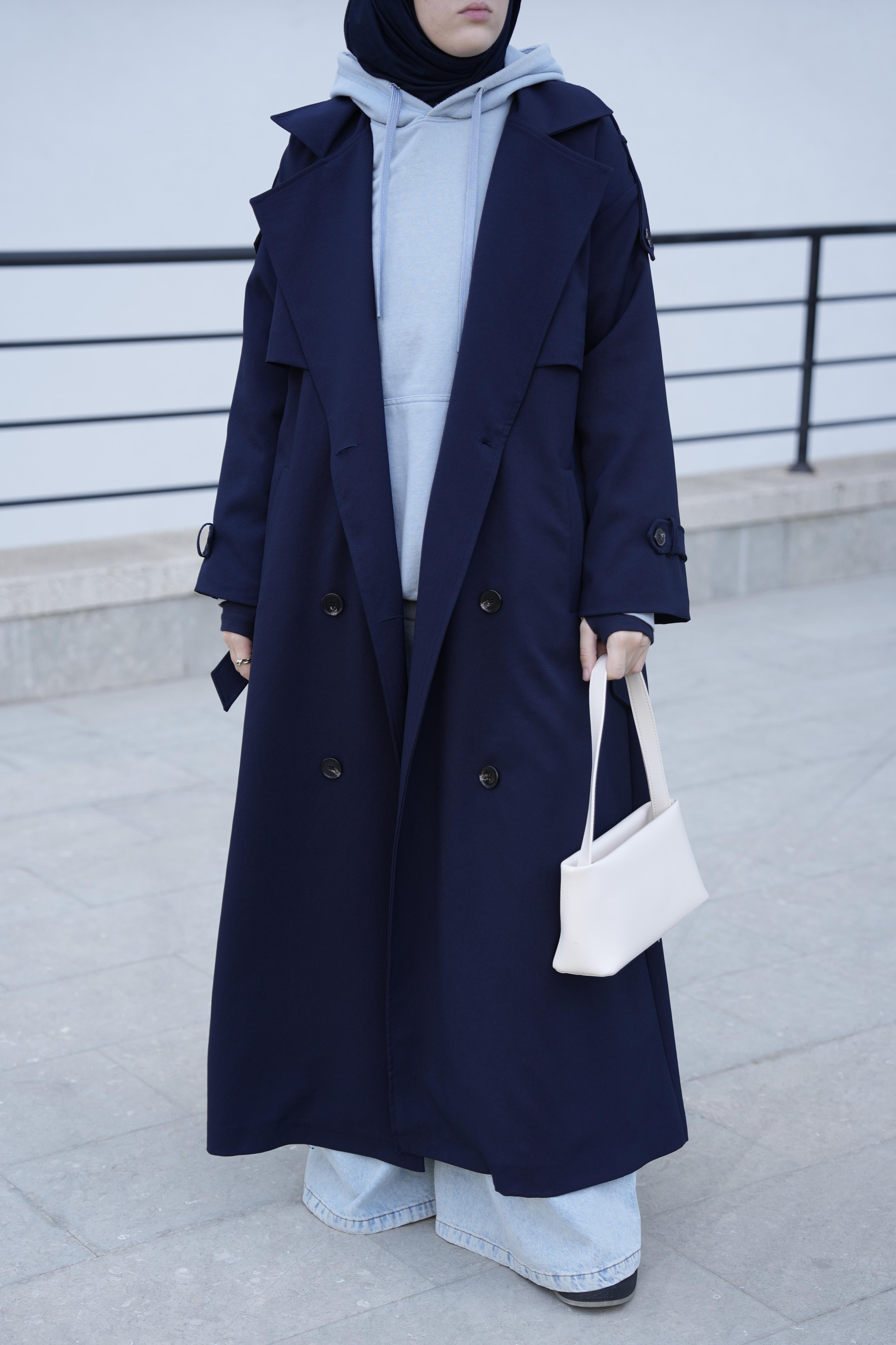 Oversize Trençkot LACİVERT