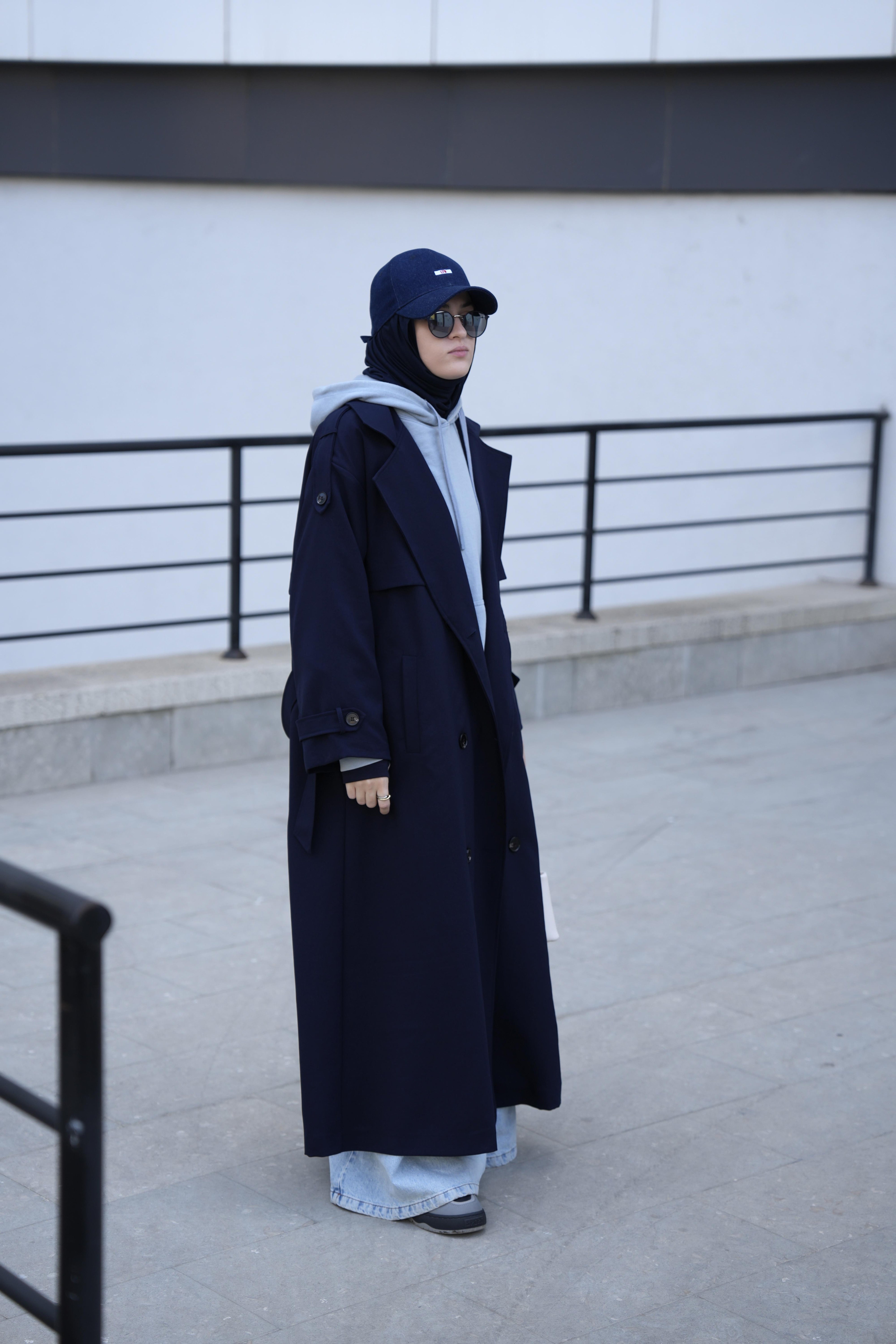 Oversize Trençkot LACİVERT