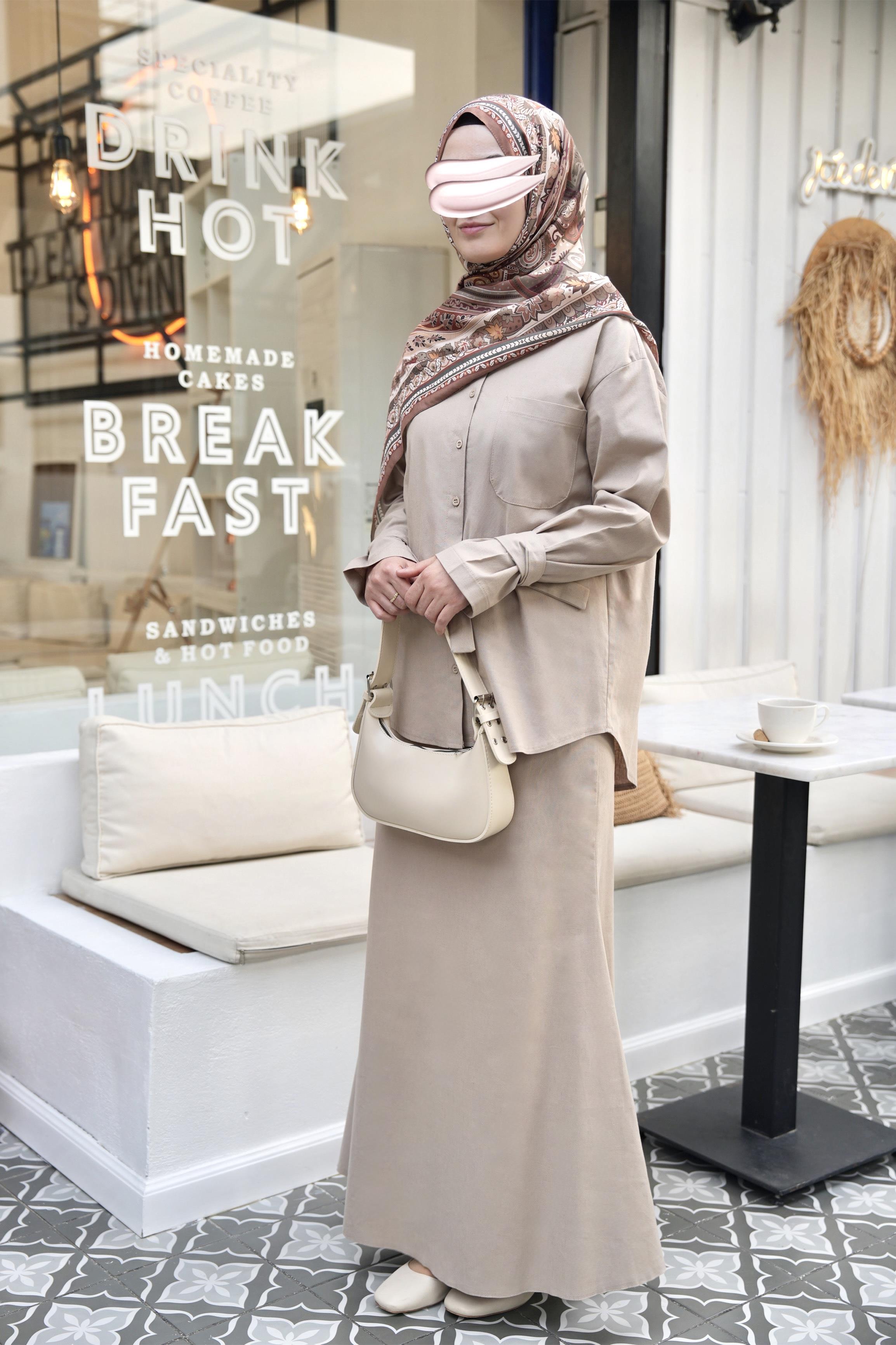 Pamuk Keten Etekli Takım BEJ