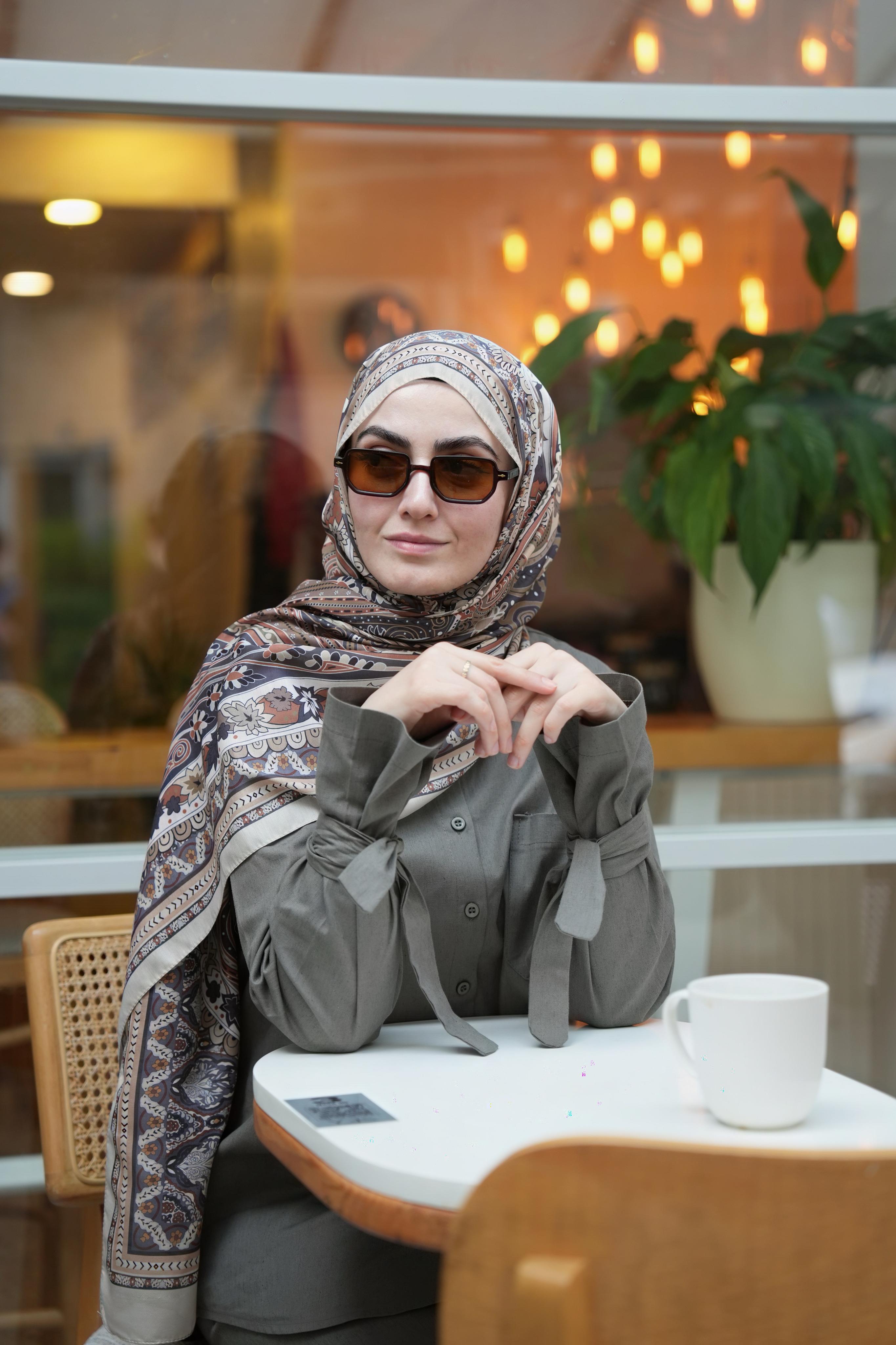 Pamuk Keten Etekli Takım Haki Yeşil