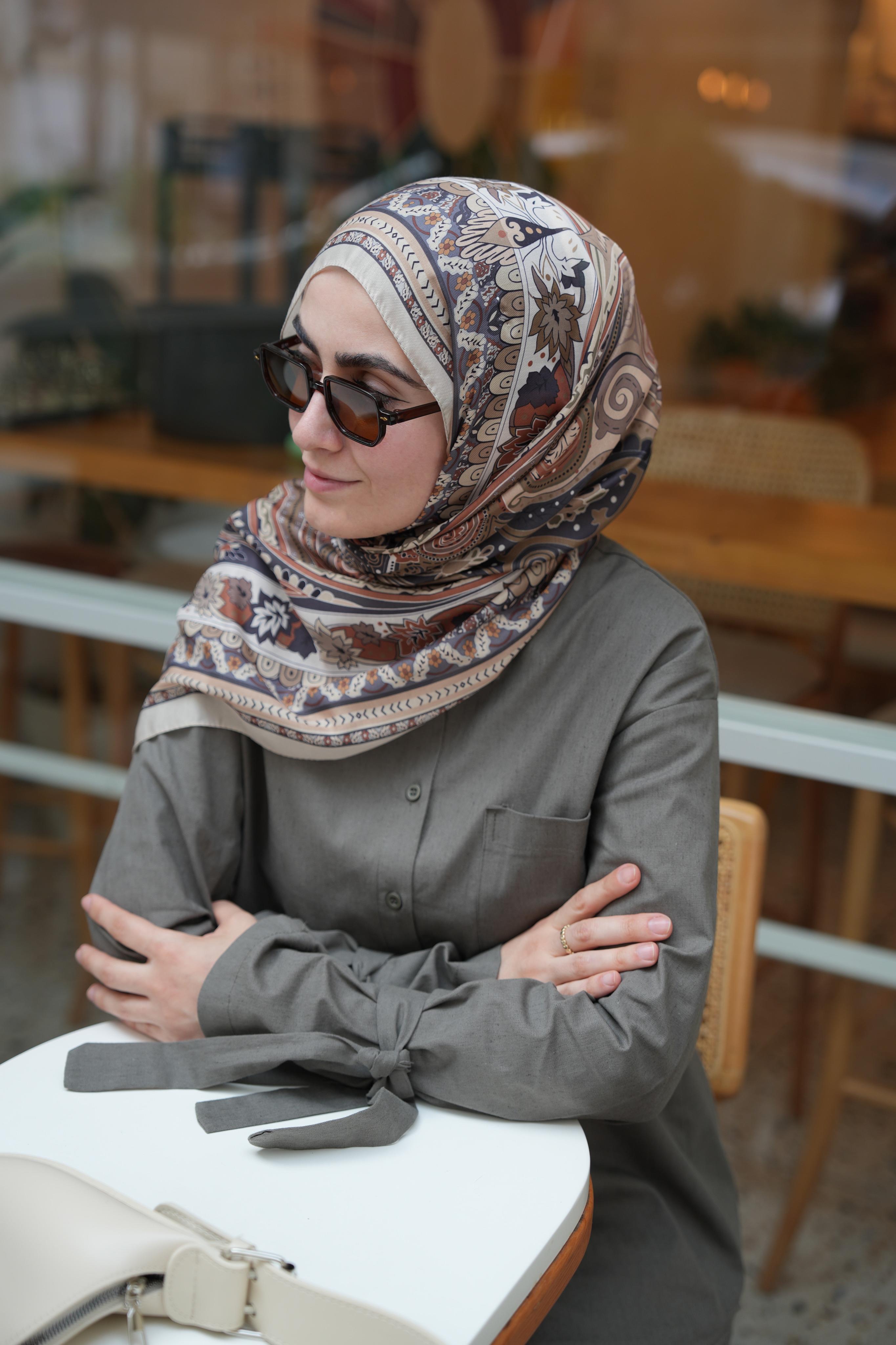 Pamuk Keten Etekli Takım Haki Yeşil