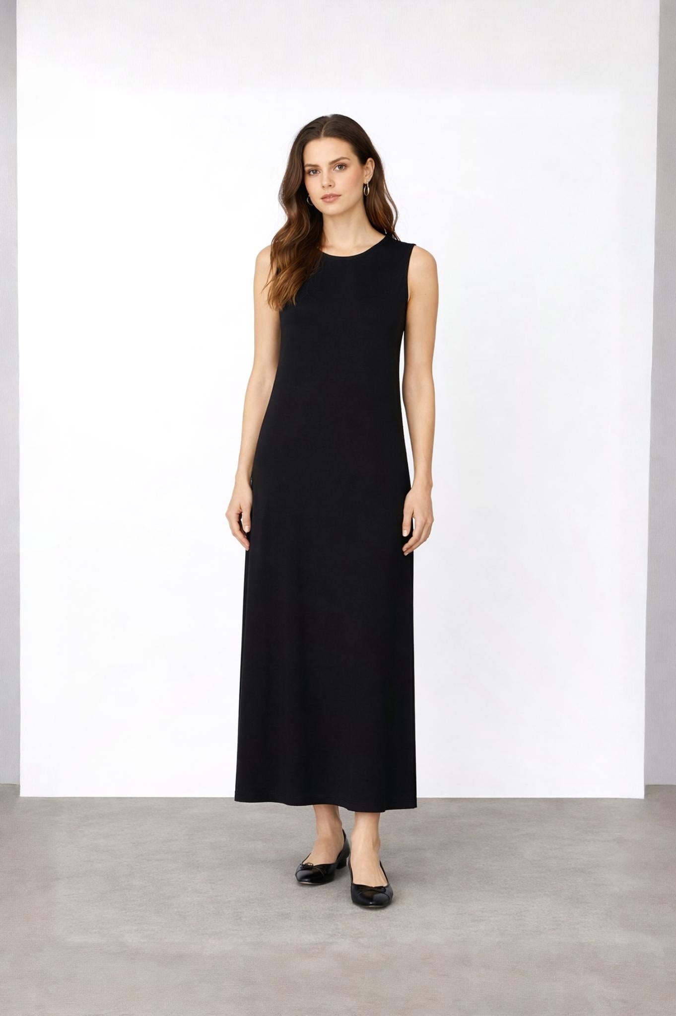 Pamuklu Uzun Elbise Astarı SİYAH