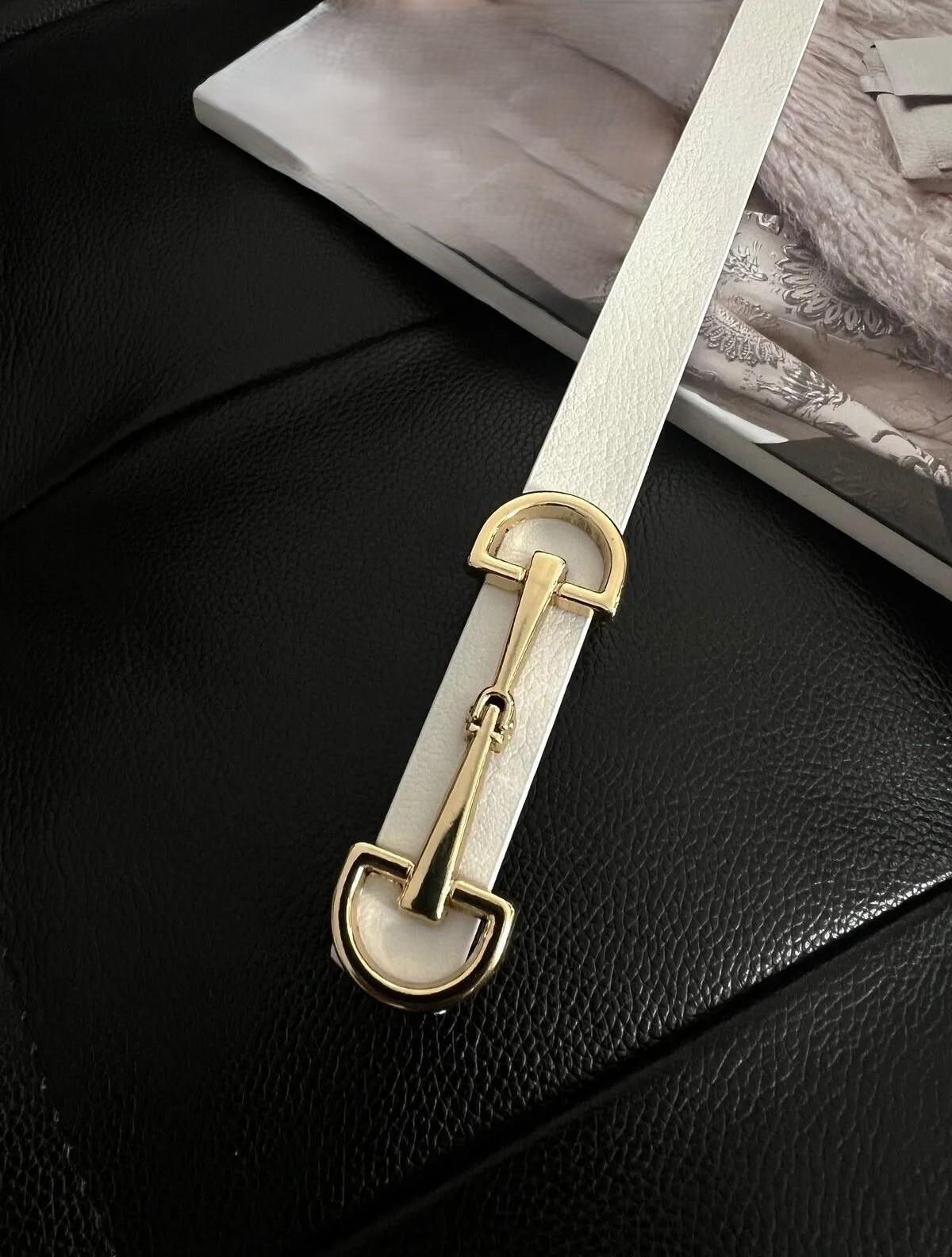 Uzun Gold Tokalı Kemer BEYAZ