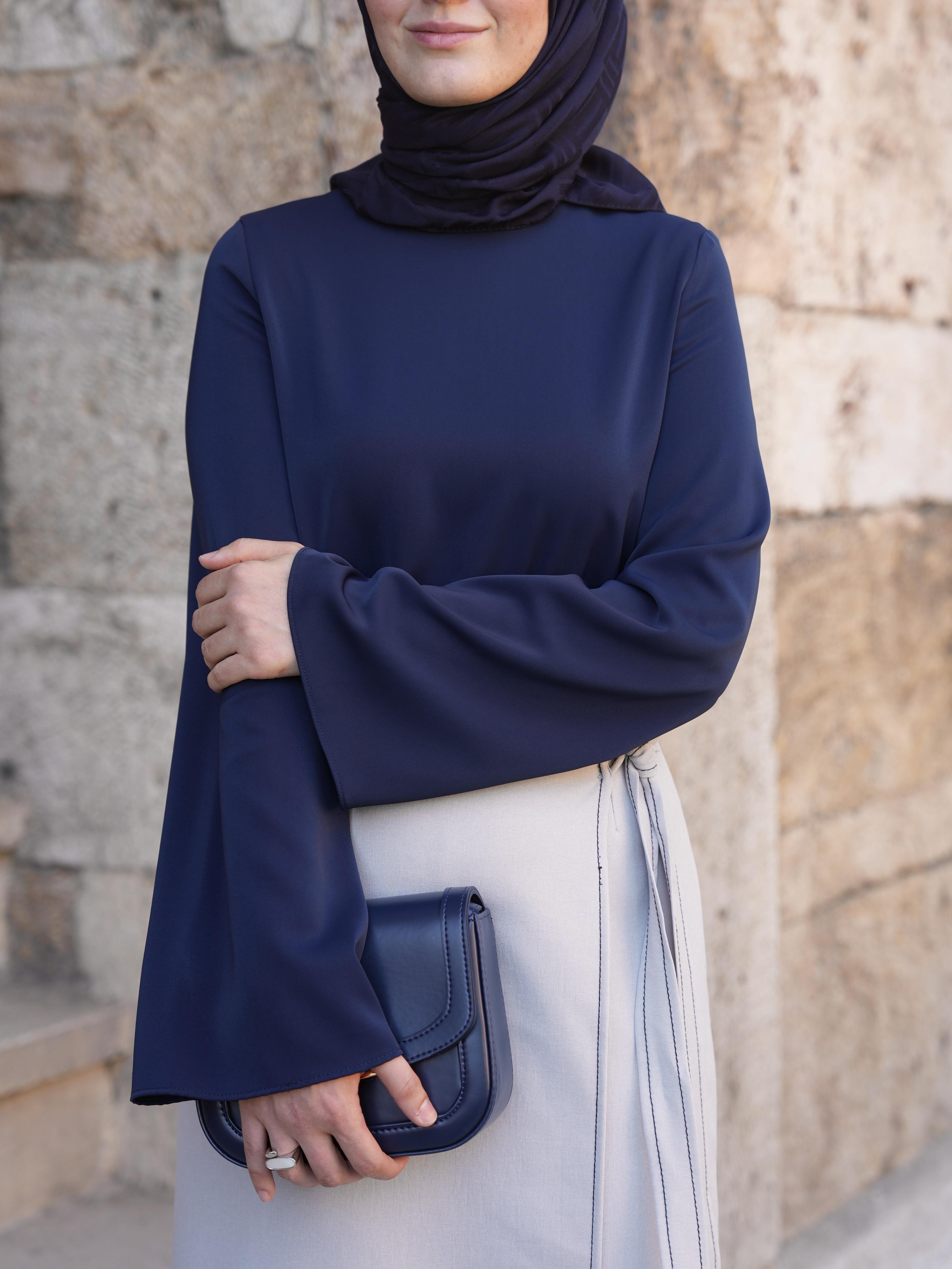 Volan Kol Bluz LACİVERT