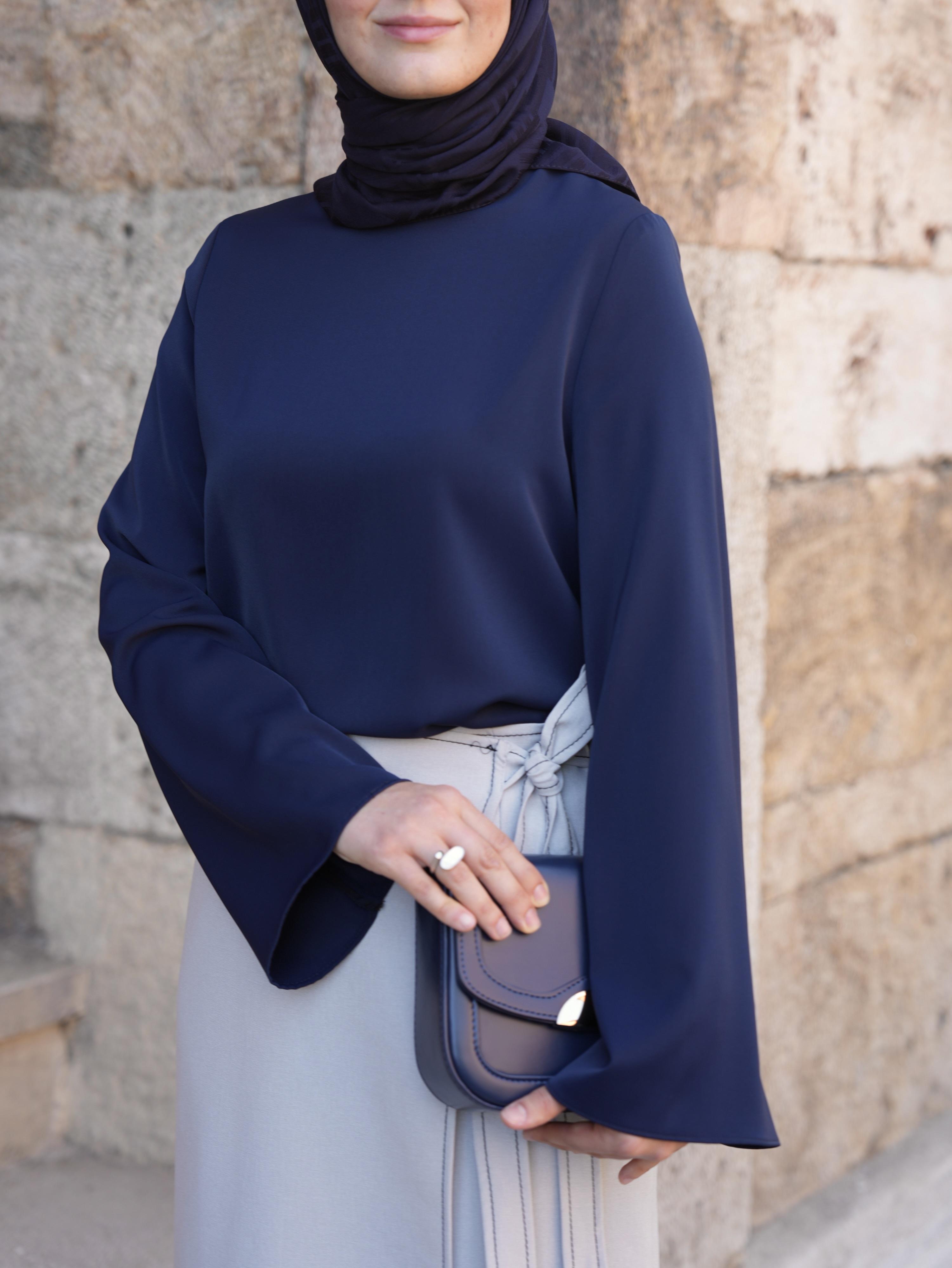 Volan Kol Bluz LACİVERT