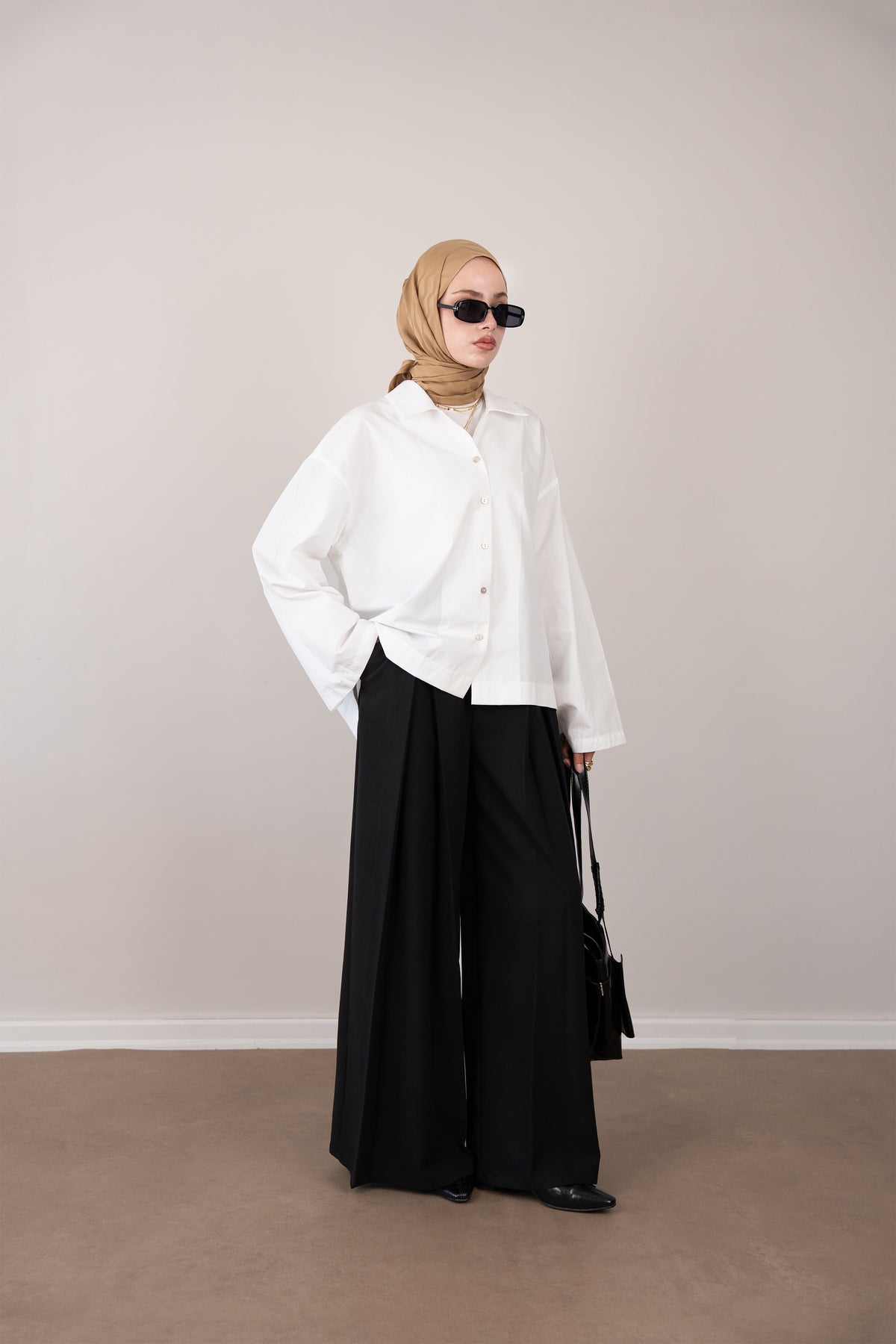 Pat Detaylı Oversize Gömlek BEYAZ