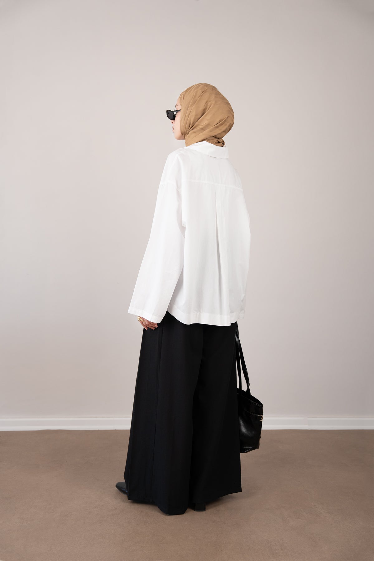 Pat Detaylı Oversize Gömlek BEYAZ