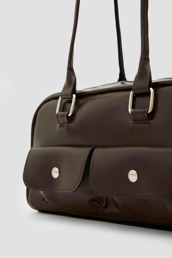 Çift Cepli Omuz Çantası ACI KAHVE