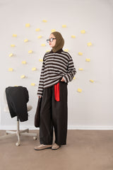 Çizgili Polo Yaka Sweat AÇIK KAHVE