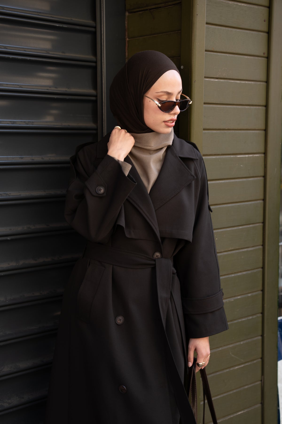Premium Oversize Trençkot Kahverengi