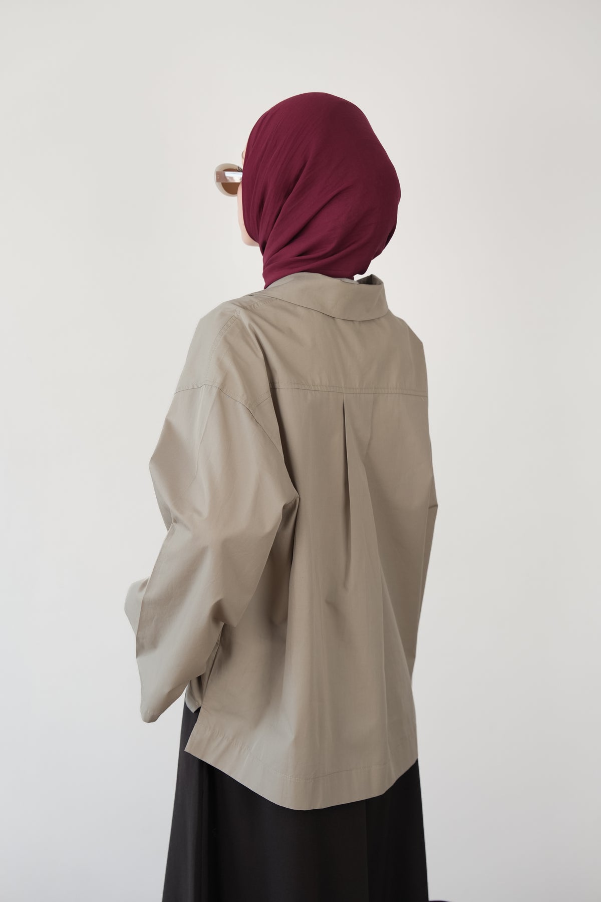 Pat Detaylı Oversize Gömlek TAŞ